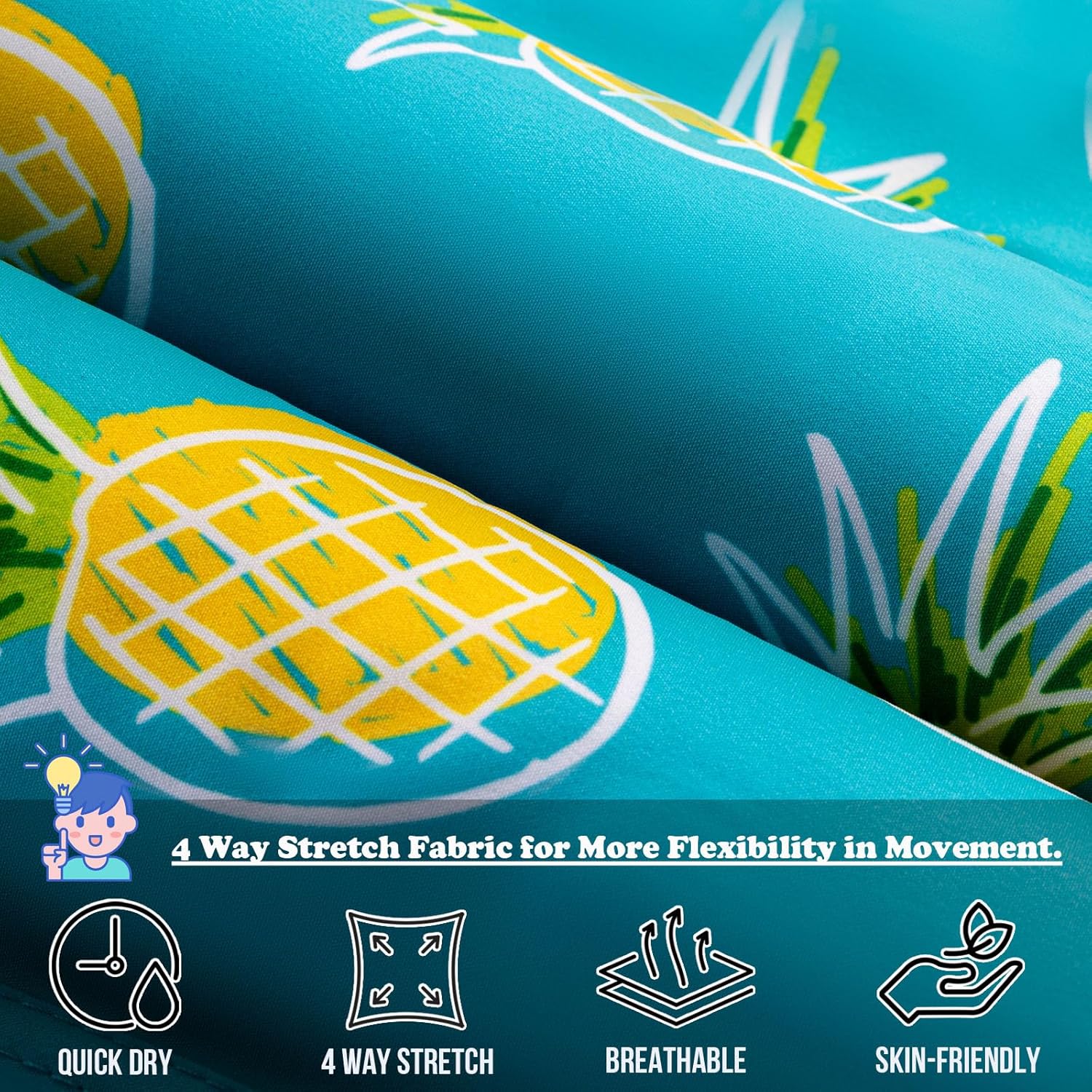 Aueyan Boys Swim Trunks with Compression Liner,Big Boy Bathing Suit Swimwear - Image 4