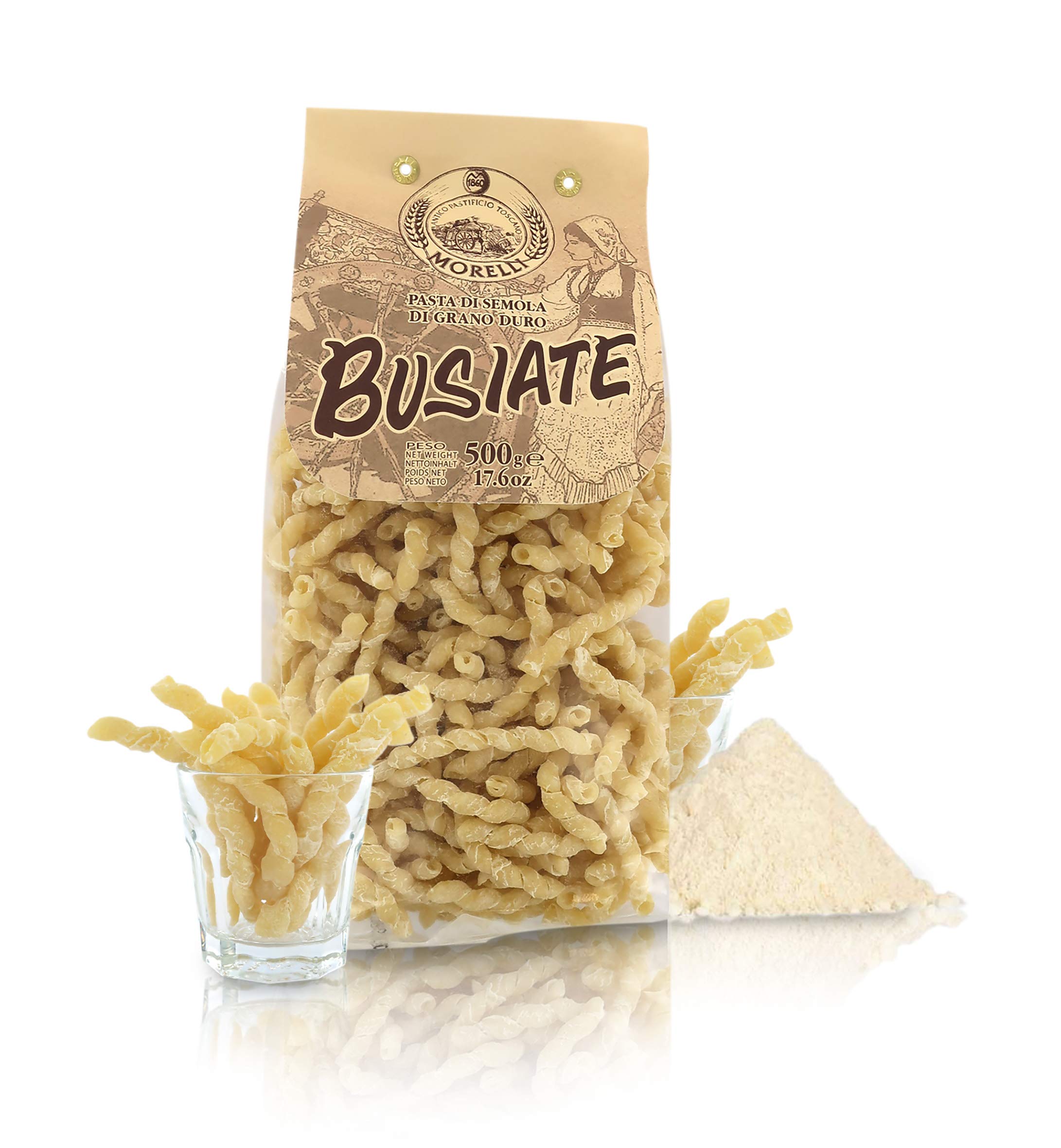 Antico Pastificio Morelli 1860 Srl Busiate Typische regionale Paste, 6 Packungen à 500 g