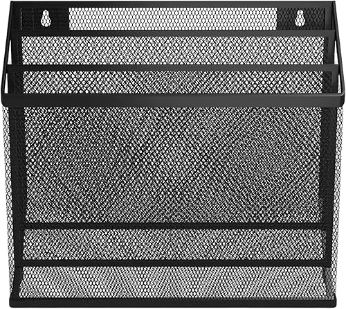 Miniatura 5 de 1InTheOffice Organizador de carpetas de archivos de 3 niveles, clasificador de escritorio, organizador de malla negra