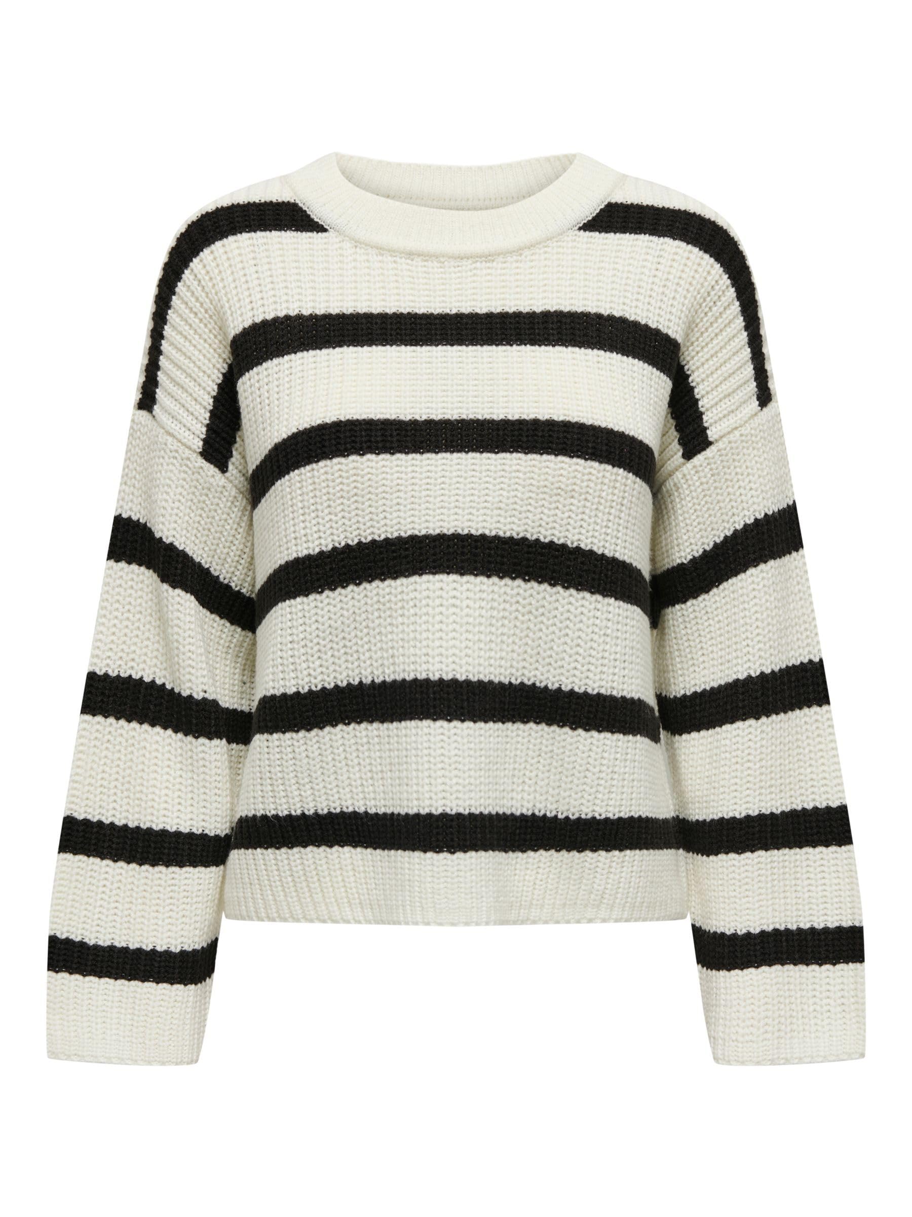 JDY Womens Jdyjusty L/S Stripe KNT Noos Jumper Sweater, Eggnog, S UK