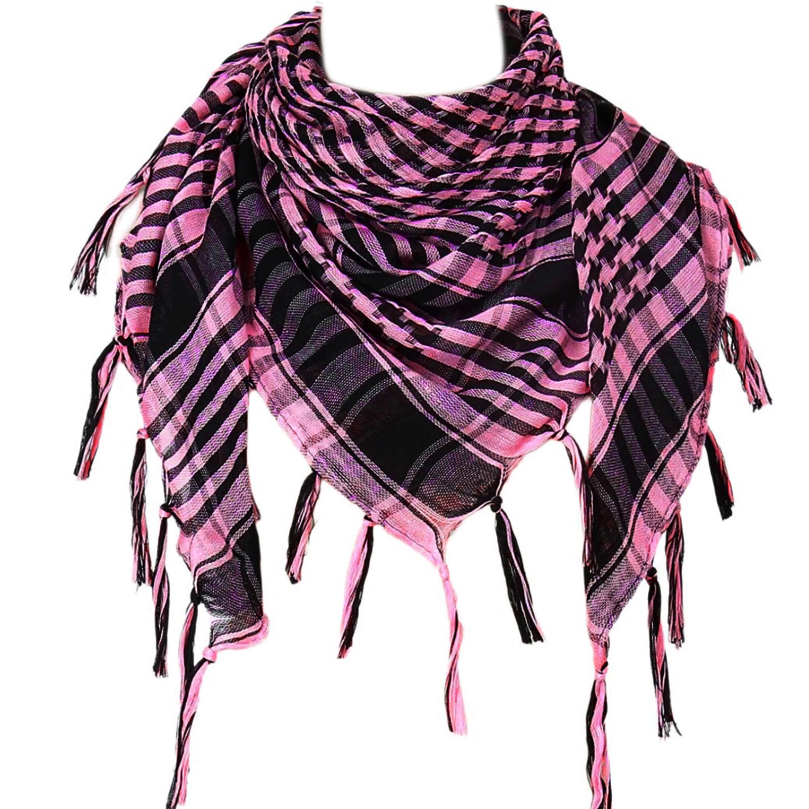 Maxtonser Desert Shemagh Scarf Soft Fringed Arab Headscarf Unisex Keffiyeh Bandana Unisex Headwrap Arabian Scarf Head Covering
