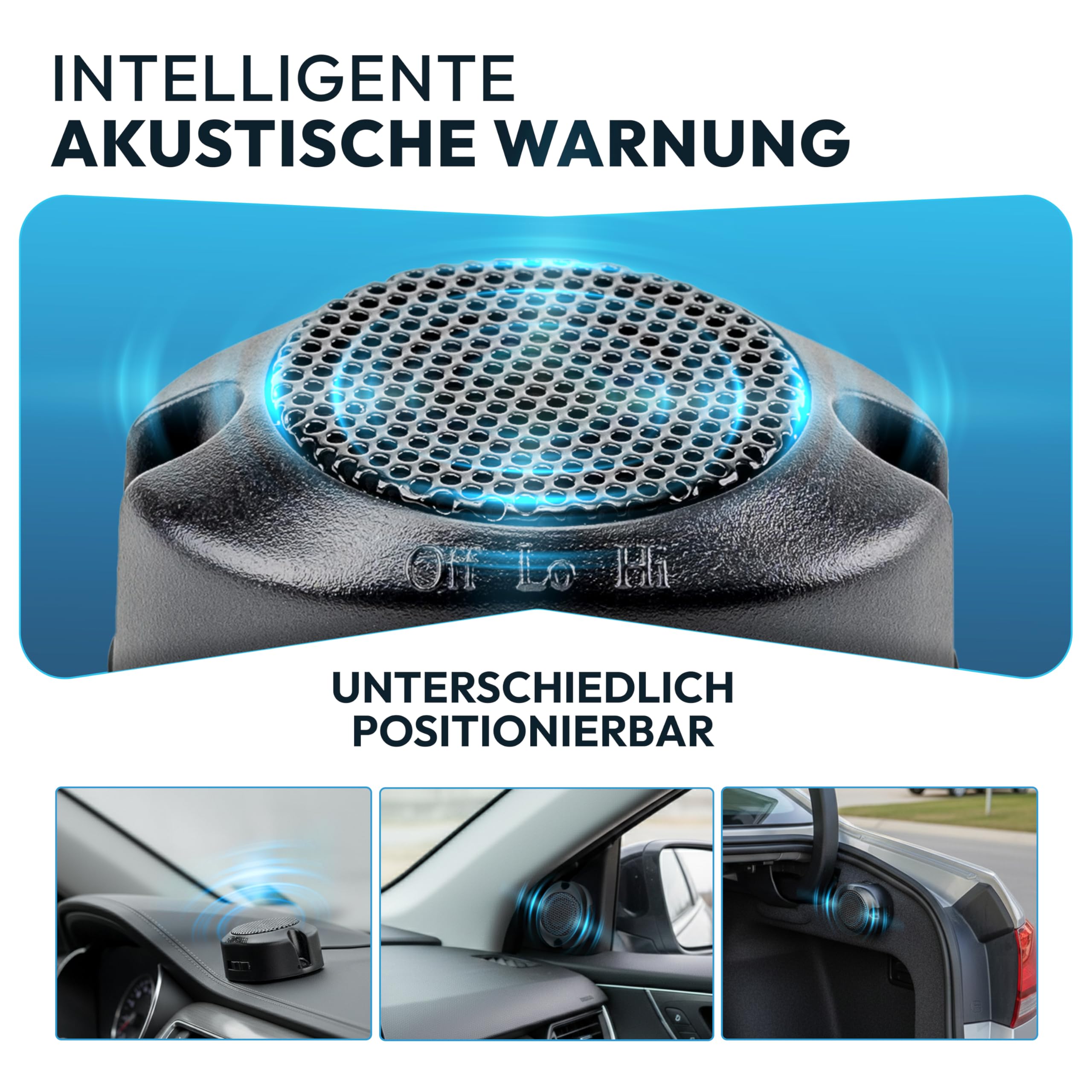 VSG24 Einparkhilfe Set hinten mit 4 Sensoren – robuste PDC Parkhilfe für Auto, SUV & Transporter – akustischer Rückfahrwarner, 30–150 cm Reichweite – 12V Nachrüstsystem