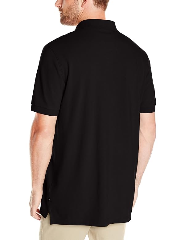 Nautica Men's Short Sleeve Cotton Pique Polo Shirt, True Black Solid, Large by Nautica - Image 2