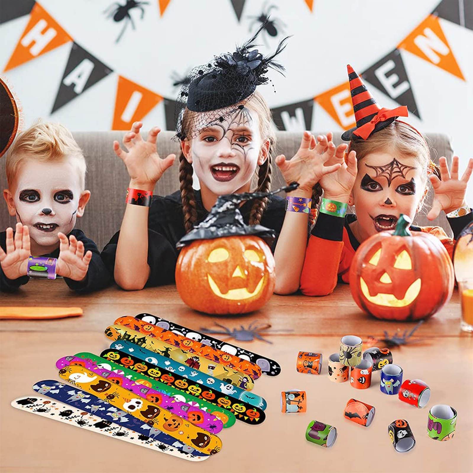 Braccialetti Di Halloween - 24 Pezzi Con Motivi Zucche, Fantasmi, Scheletri, Per Feste, Regali E Dolcetto O Scherzetto