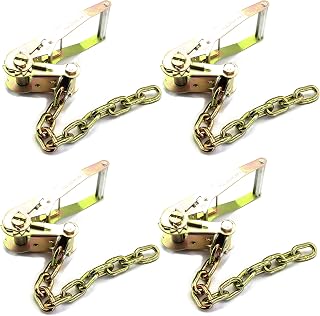 GRIPON (Pack of 4) Auto Hauler with 5/16" Chain Ratchet Tie Down