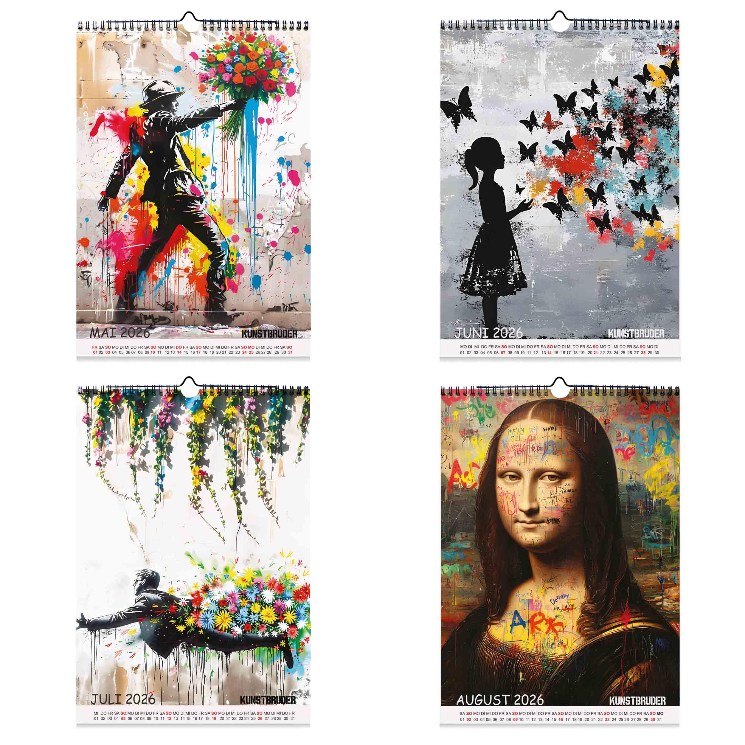 Banksy Calendrier 2026 A2 Vertical, Calendrier Mural Au Format XXL Avec Les Plus Belles Images Street Art, Calendrier Annuel Banksys, Graffiti