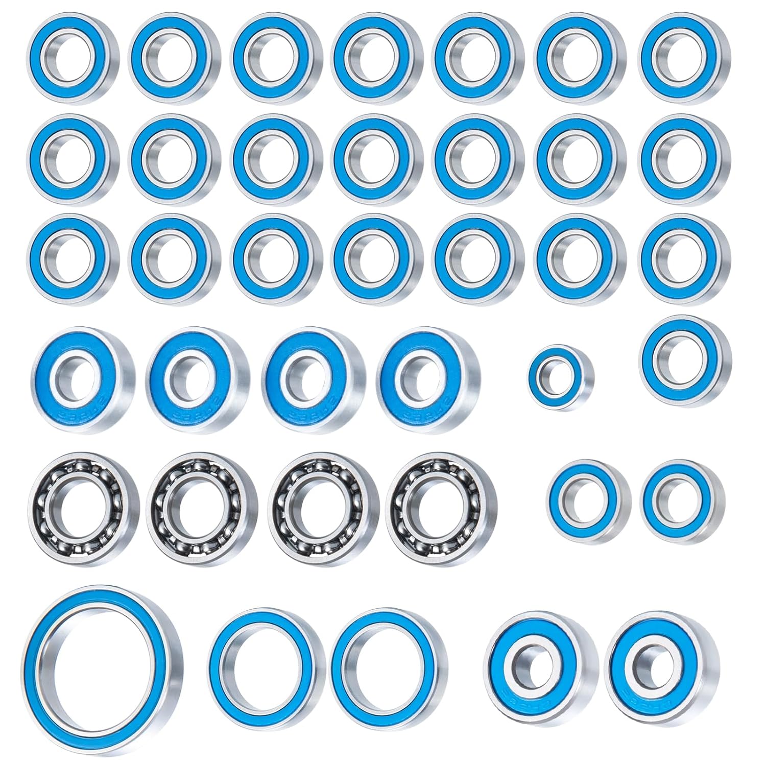38PCS Blue Rubber Sealed Ball Bearing Kit for Axial SCX10 III AXI03007 1/10 RC Crawler Car Upgrade Parts