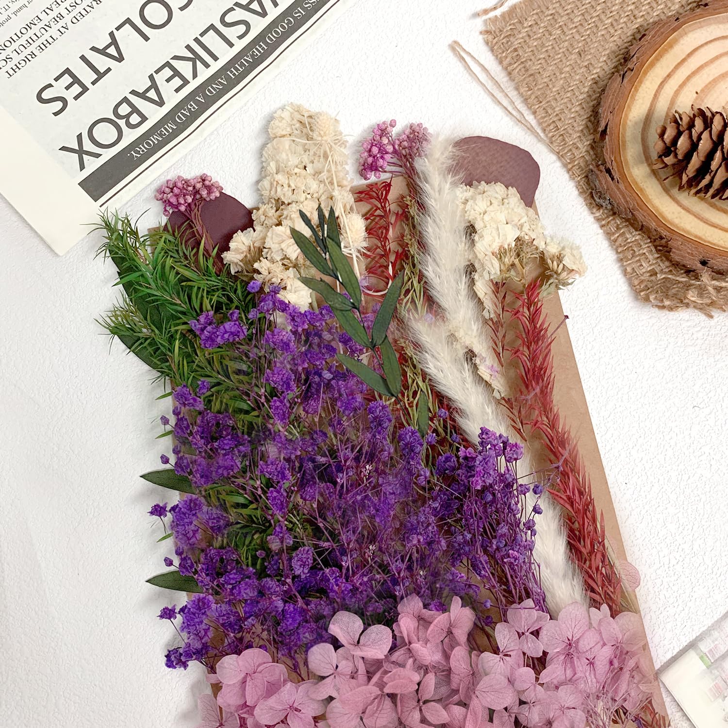 Fiori Secchi Pressati per Artigianato, Resina, Scrapbooking, Creazione di Gioielli e Decorazioni Floreali (Viola)