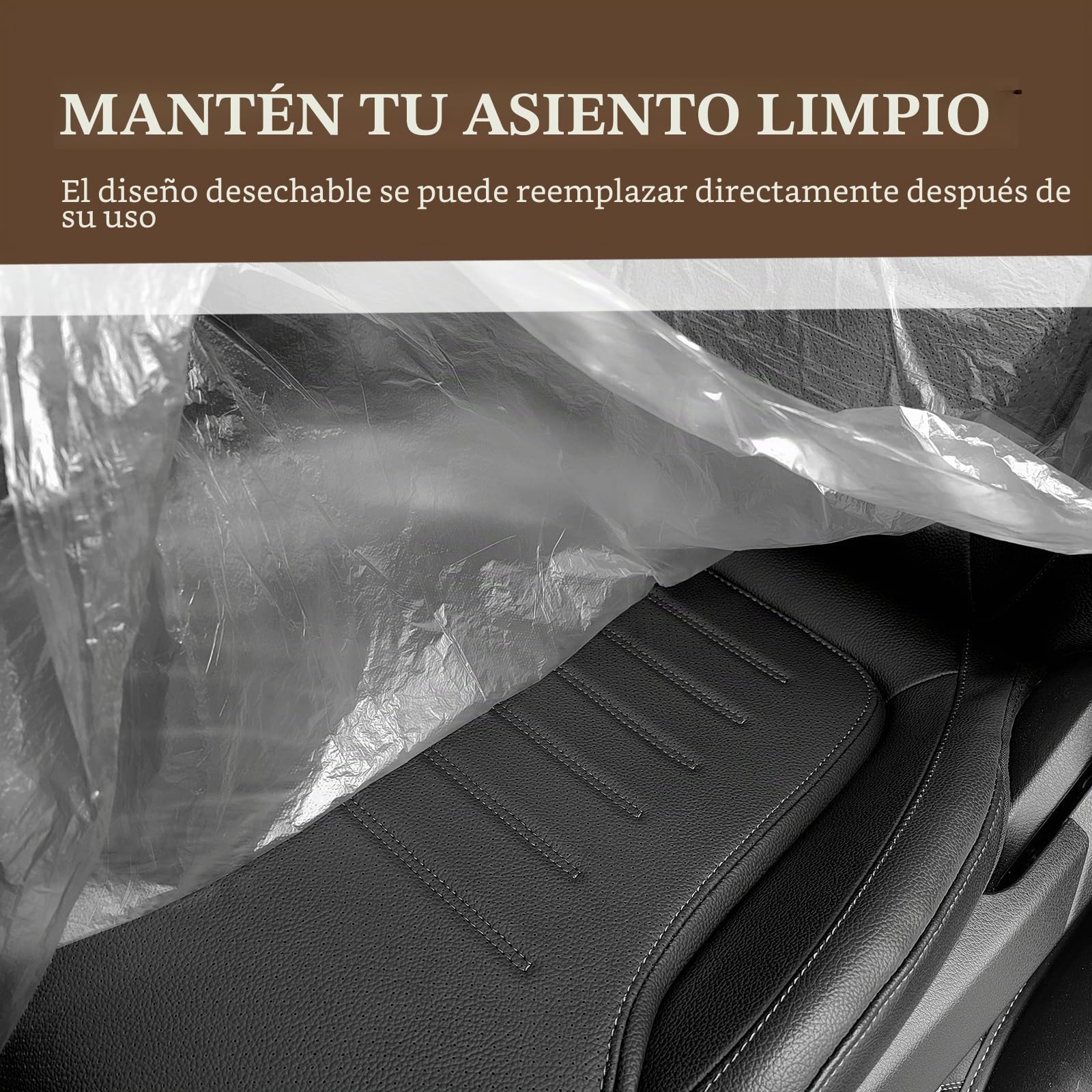 10 fundas de plástico para asientos traseros de coche, fundas desechables universales para proporcionar protección temporal contra el polvo y el agua, fundas de asiento desechables para