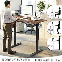 Vista 79 de SHW - Escritorio de pie eléctrico de altura regulable con memoria - 48 x 24 pulgadas, marrón rústico