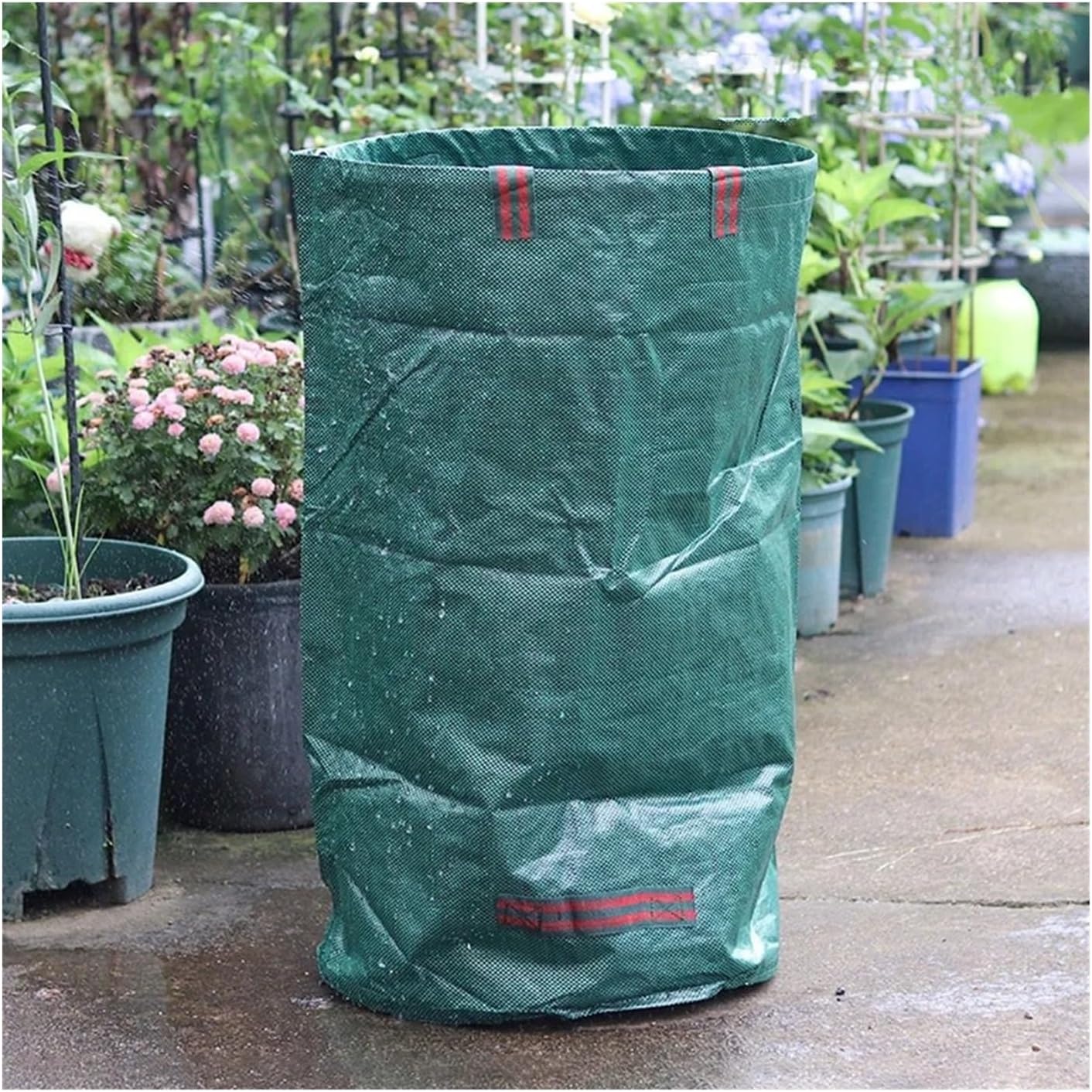 グ ガーデンバケツ 500L/300L/120L 庭のゴミ袋耐久性のある再利用可能な庭の葉雑草草コンテナ収納袋折りたたみ式 ガーデン