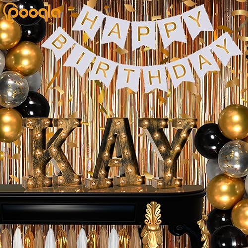 Miniatura 2 de Pooqla Letras vintage de marquesina iluminadas con luces, estilo industrial iluminado, letras del alfabeto iluminadas, para cafetería, apartamento,