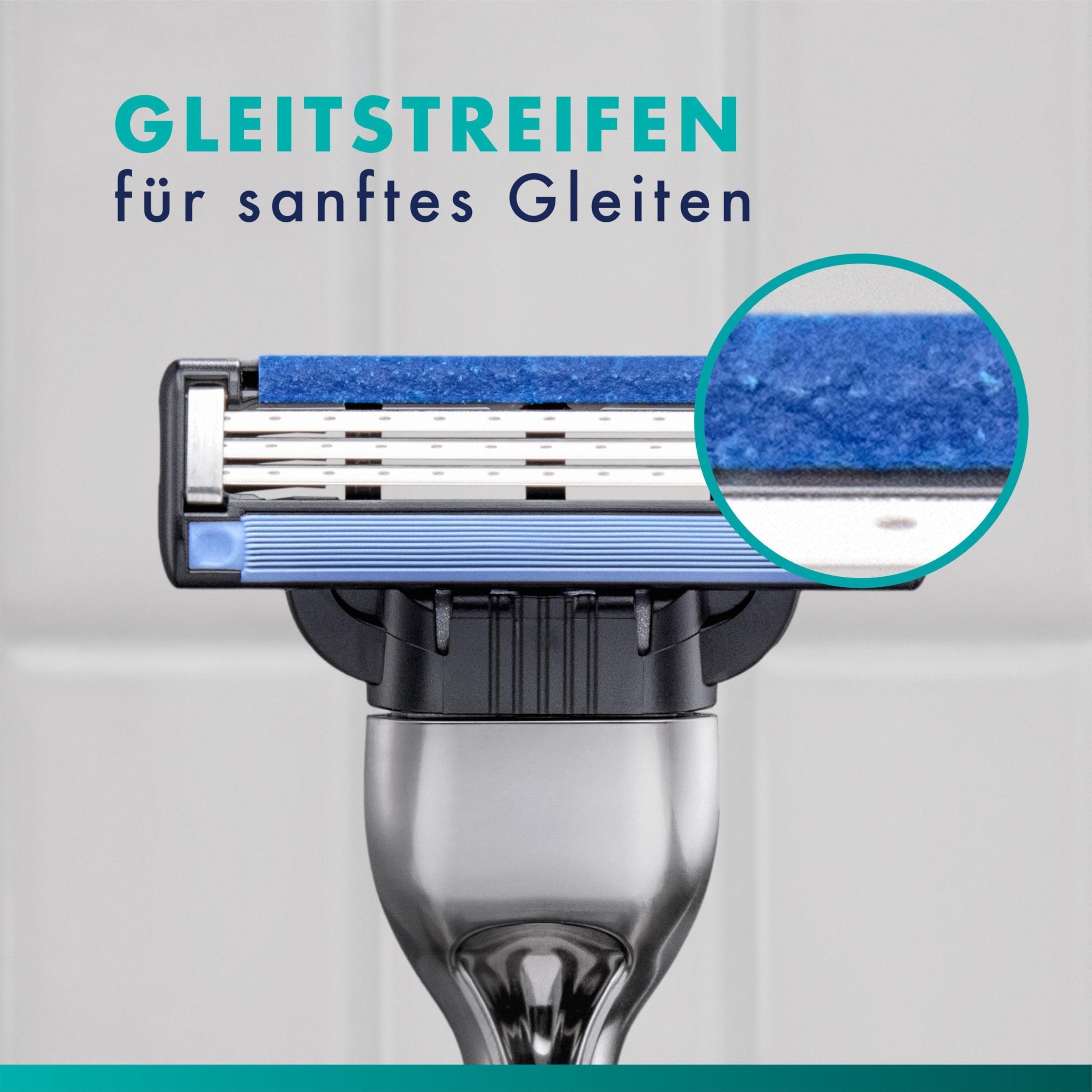 Gillette Mach 3 Klingen Herren, 20 Original Rasierklingen, Blau - Ersatzklingen Männer für Nassrasierer mit Gleitstreifen für Ein Sanftes Gleiten Und Klingenbeschichtung