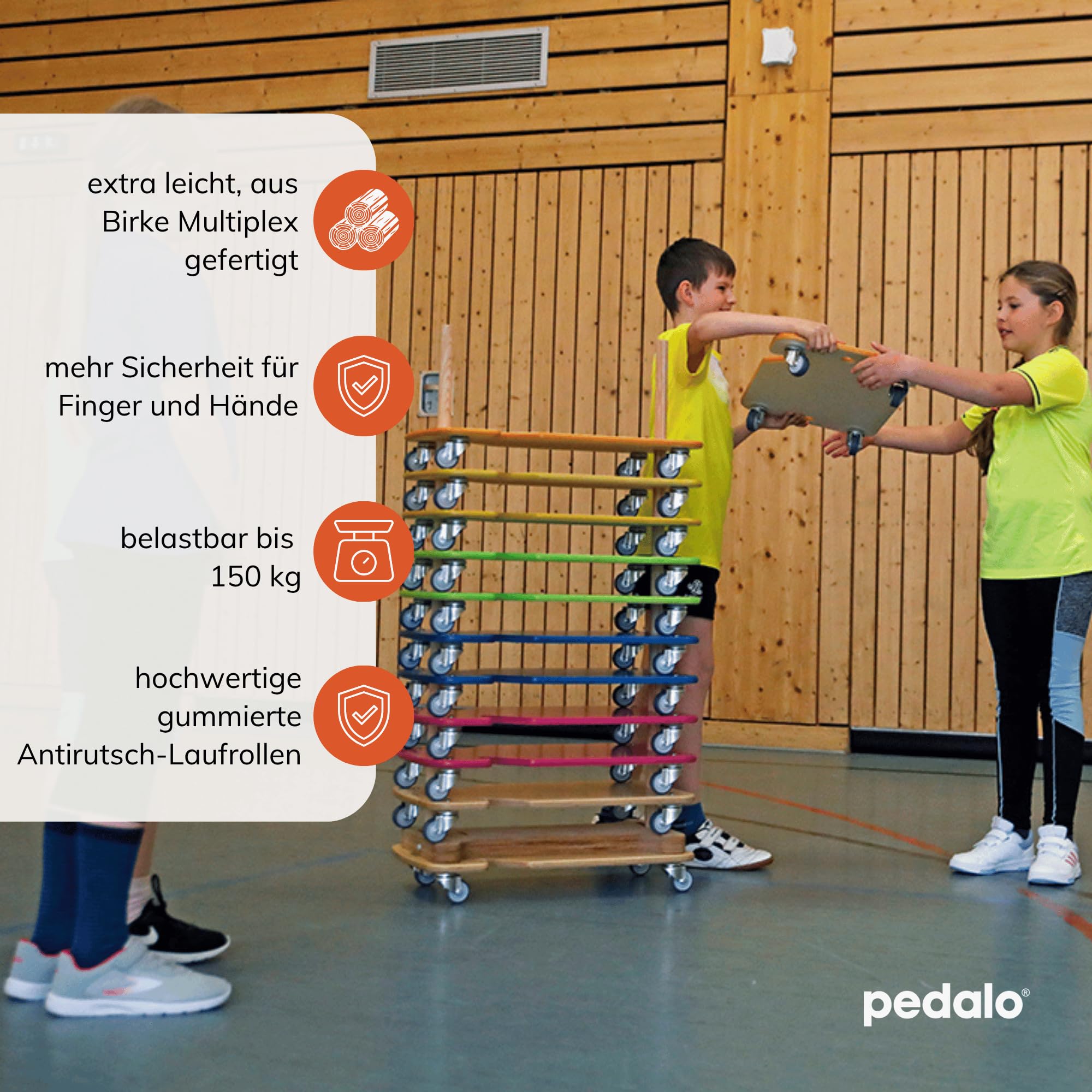 Pedalo® Rollbrett Safety I Holz-Rollbrett I Gleit-Rollbrett I Sport-Rollbrett I Kinder-Rollbrett (pink)