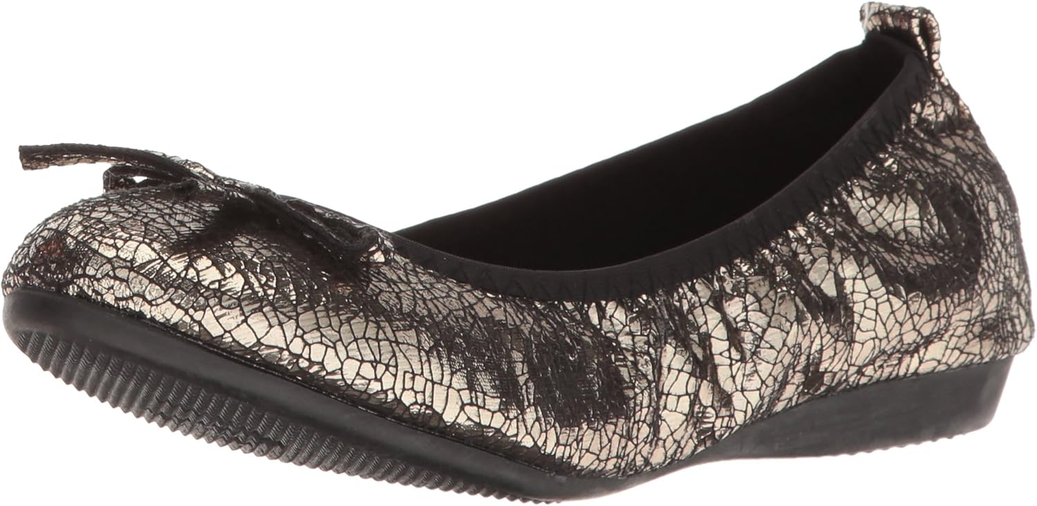 Bernie Mev Women's Curlies Bow Flat, Pewter Metallic, 39 EU/8-8.5 M US