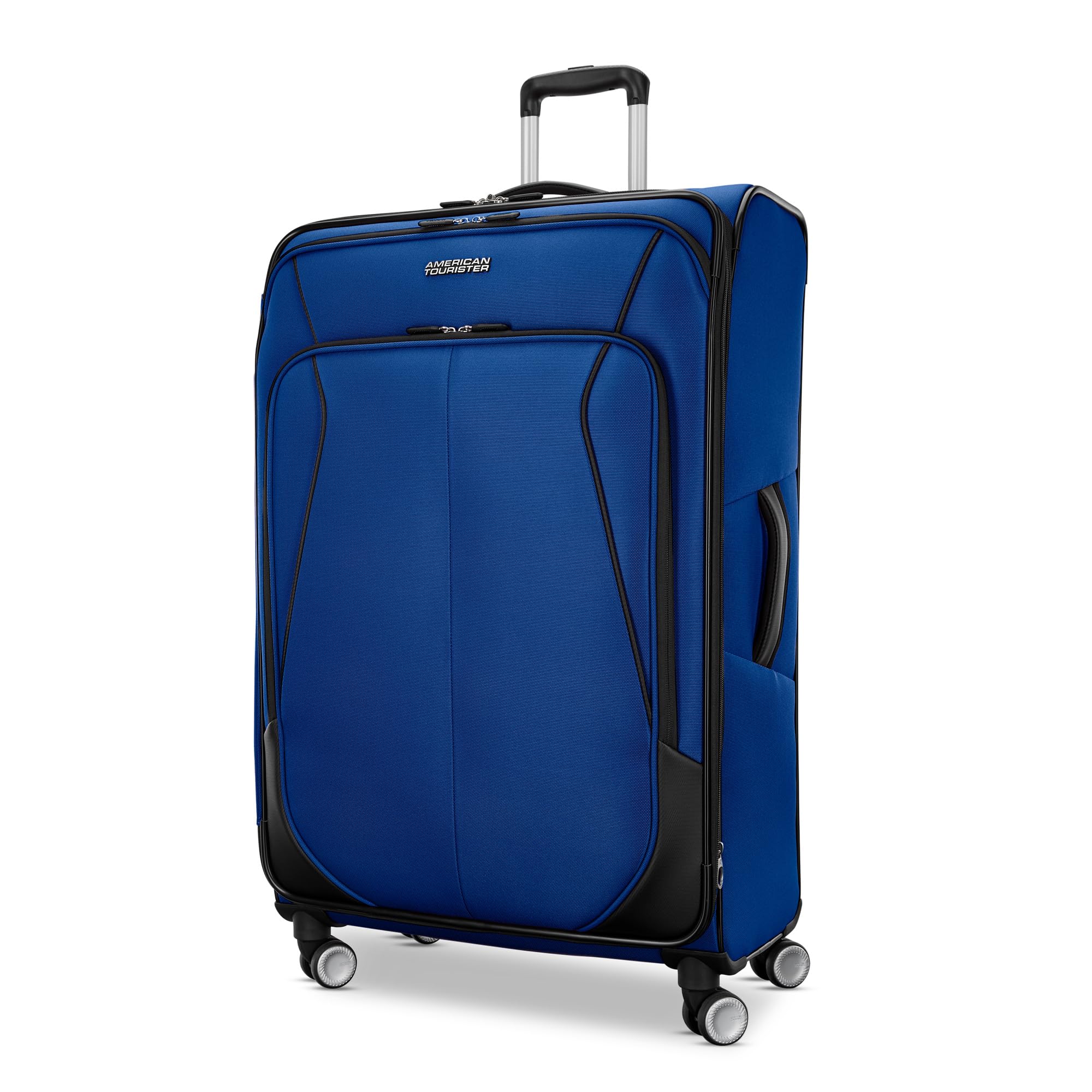 4 KIX 3.0 Checked-Large Softside Expandable Luggage with 4 Spinner Wheels, Sapphire Blue