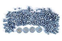 Vista 5 de Yoption Juego de 360 cuentas de cera de sellado azul para sello de cera con velas y cuchara de fusión