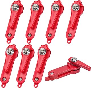 8 Pcs Planer Board Clips Release, Snap Weights for Trolling Downrigger Fishing Line, Heavy Tension Snapper, Long Line Snaps Straightener, Adjustable Release Clip Weight Outrigger for Offshore (Red)