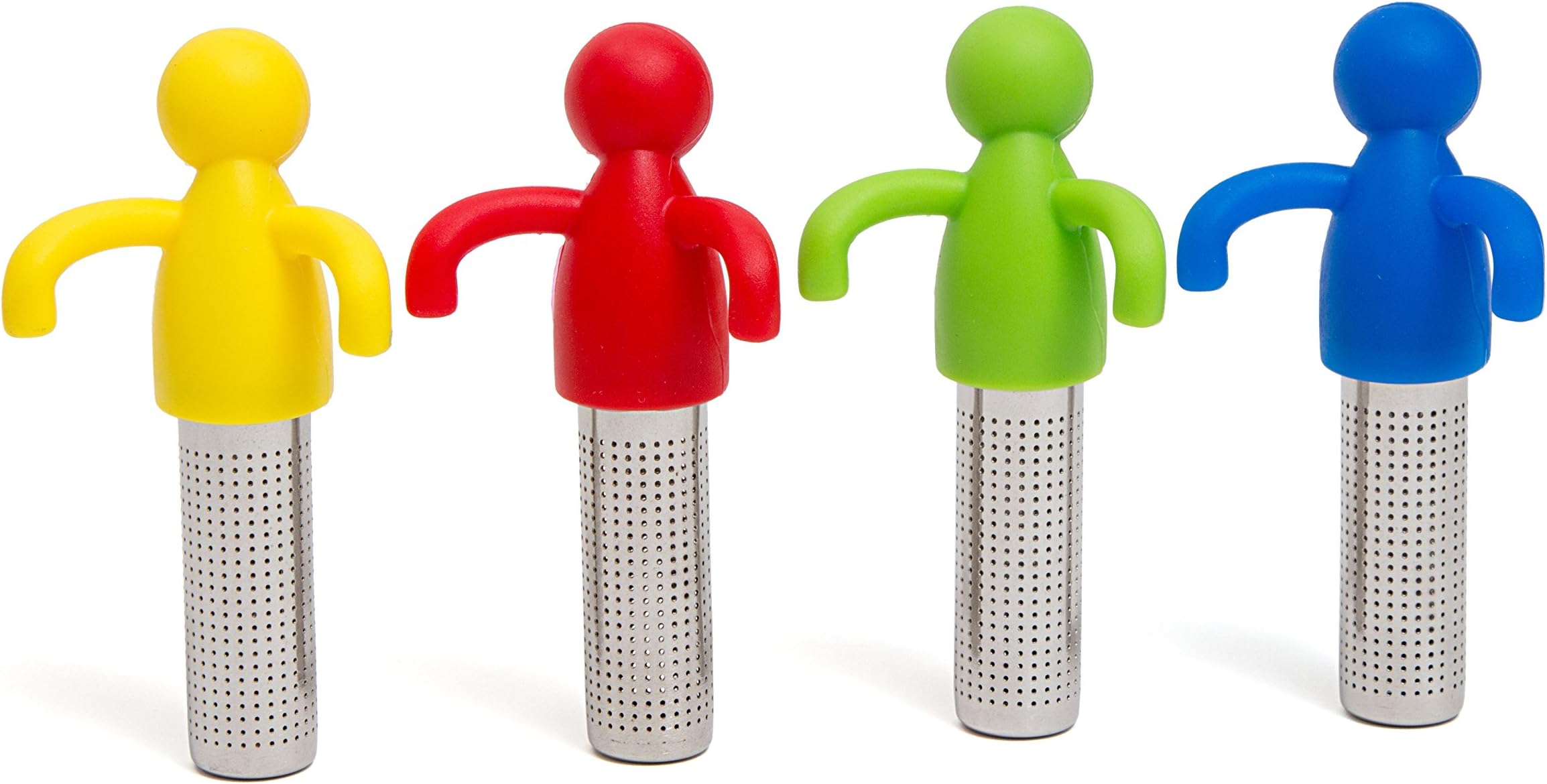 HULLR 4 Piece Silicone Tea Infuser With Stainless Steel Strainer (Mini Buddies)