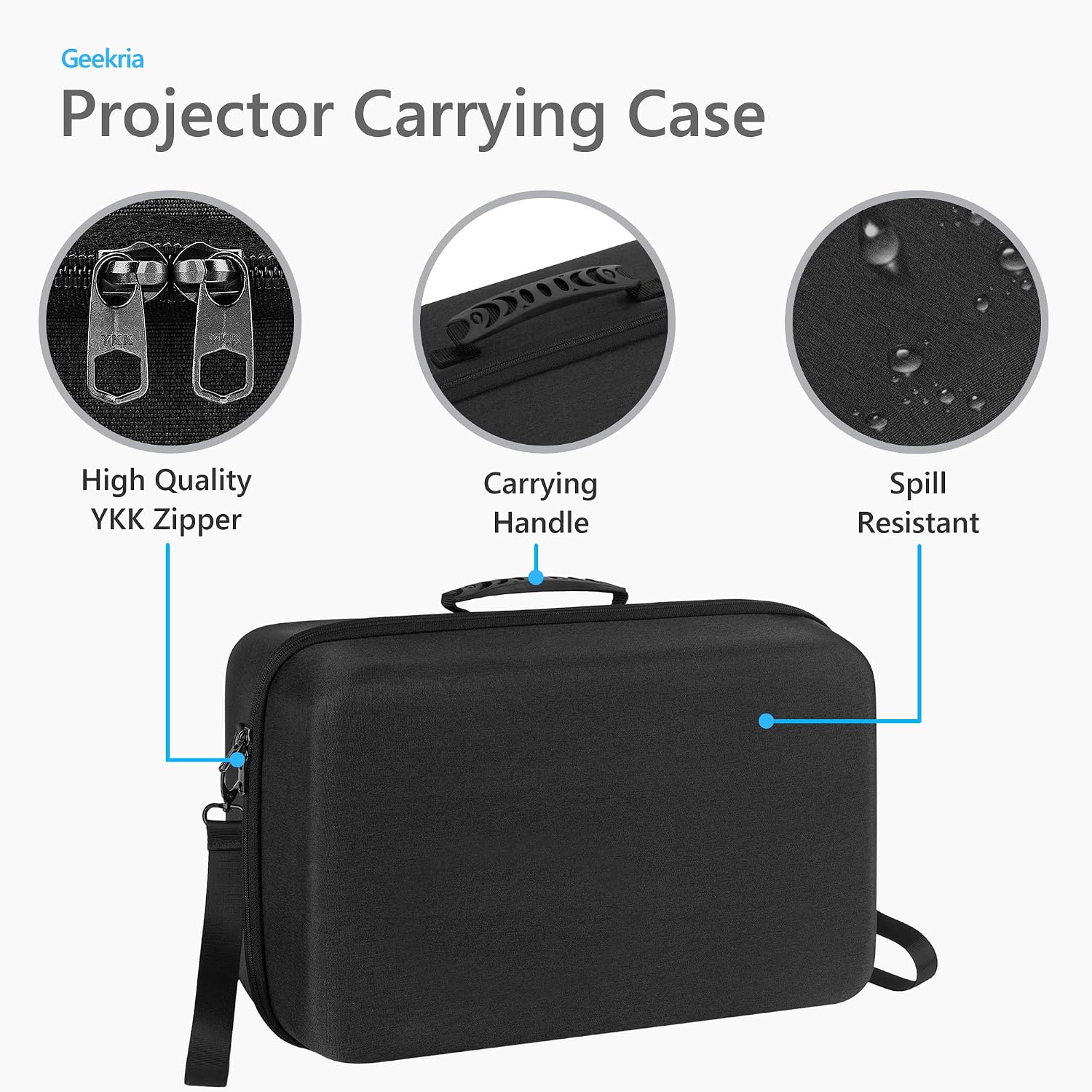 GEEKRIA Hard Shell Travel Case Compatible with Nebula X1 / X1S, Outdoor 4K Laser Projector Carrying Bag (Dark Grey)