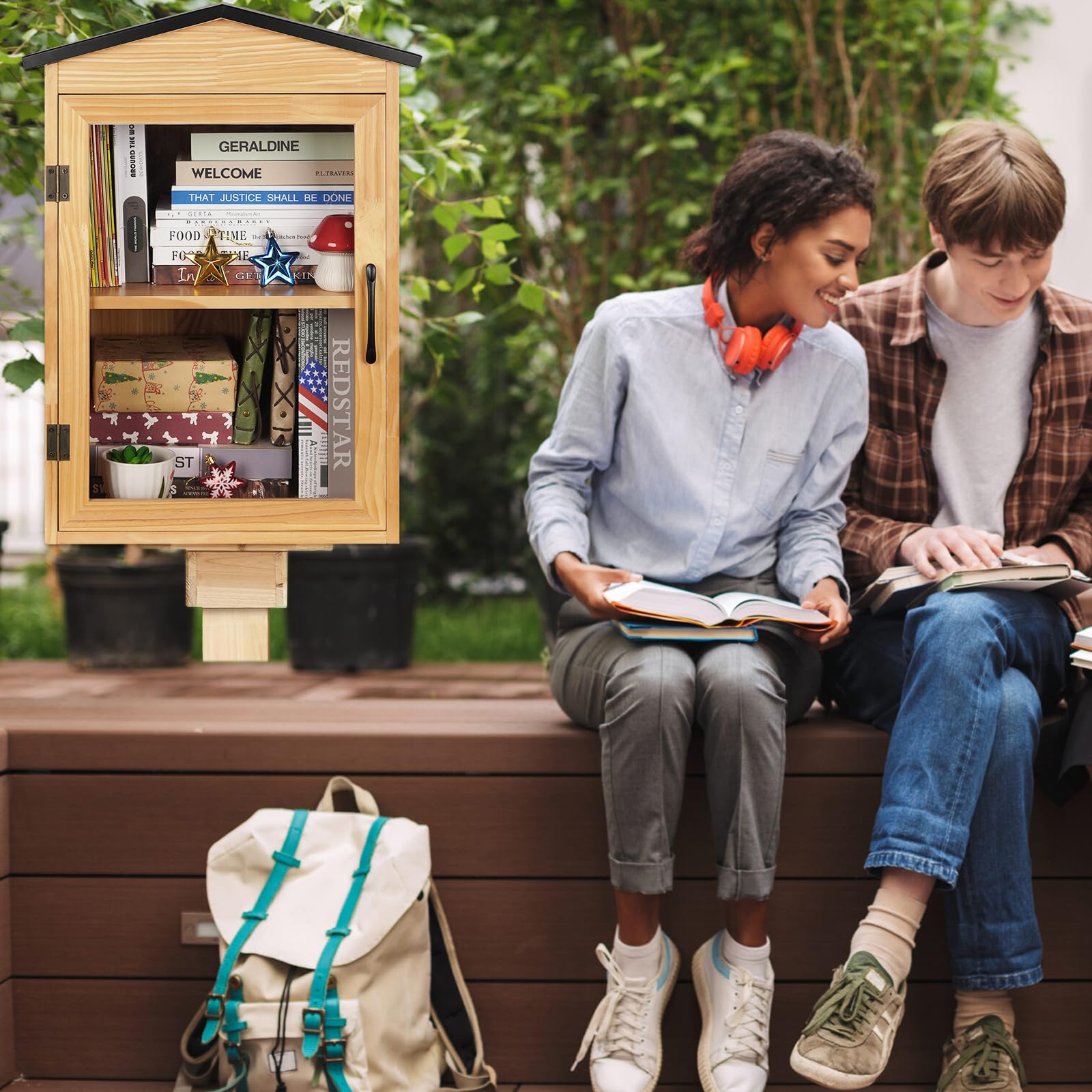 Ilyapa Little Free Library Box Outdoor Kit Gratis Community Book Exchange 16x14x22 Houten Kast voor het delen van literatuur, boeken, flyers, eten en kunst met uw buurt, studenten of docenten Ilyapa Little Free Library Box Outdoor Kit Gratis Community Book Exchange 16x14x22 Houten Kast voor het delen van literatuur, boeken, flyers, eten en kunst met uw buurt, studenten of docenten