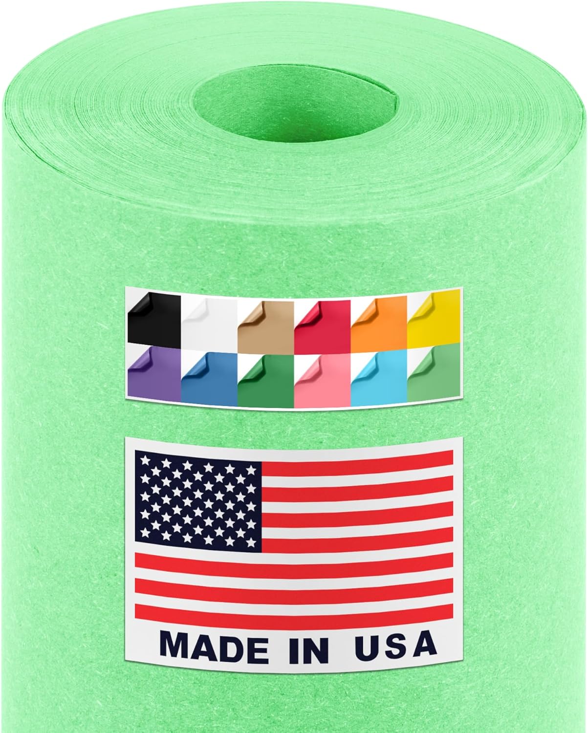 USA Made 36" x 1200" Light Green Paper Roll, 45 lbs Thickness, Kraft Paper for School, Bulletin Board, American Quality Colored Kraft Paper Roll - Non-Toxic, Odorless, Safe for Kids