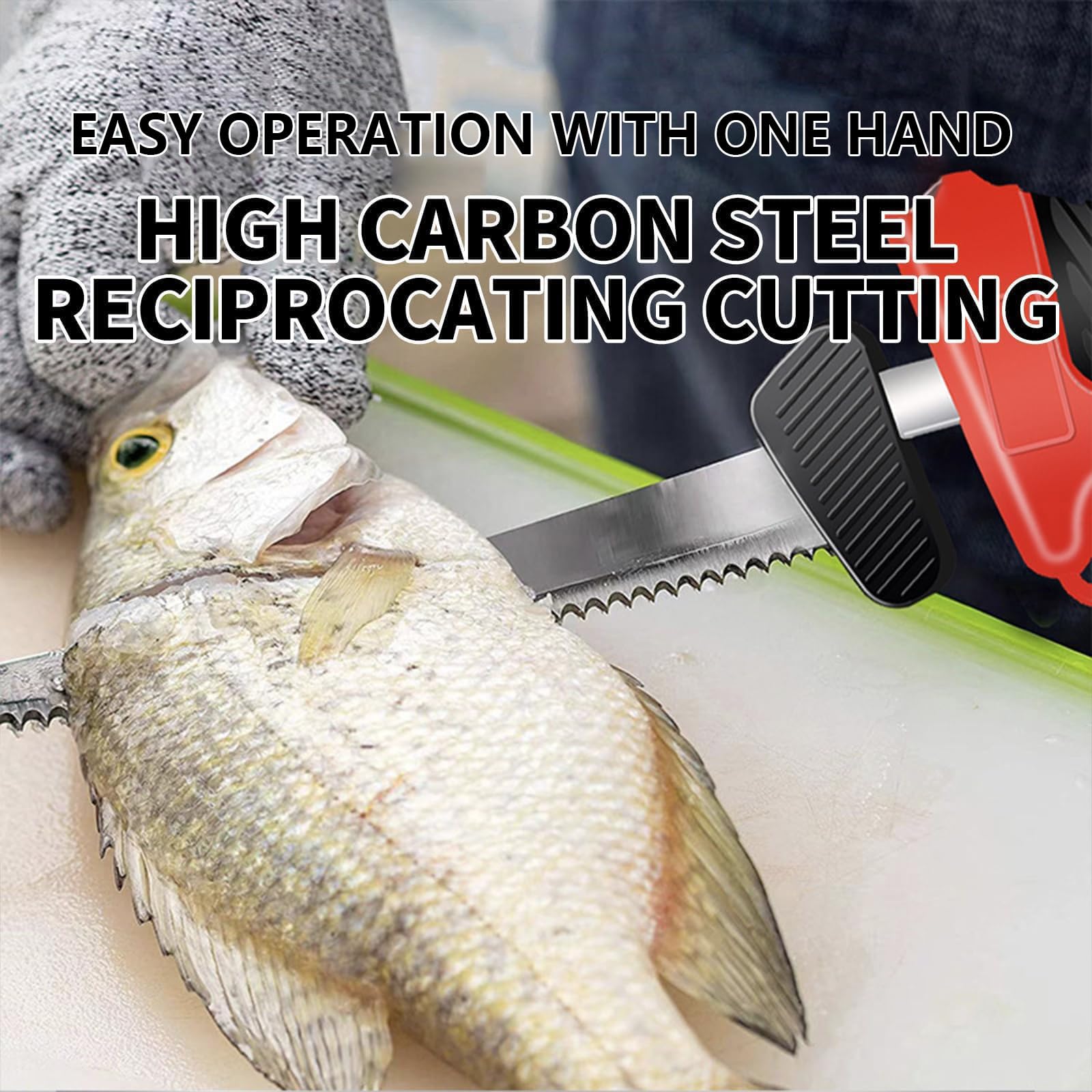 Cuchillo de filete eléctrico, Cuchillo alimentado por batería, Cuchillas alternativas de 12 V Cuchillo de pan serrado con mango antideslizante con 4 cuchillas y 2 baterías para el hogar,picnic