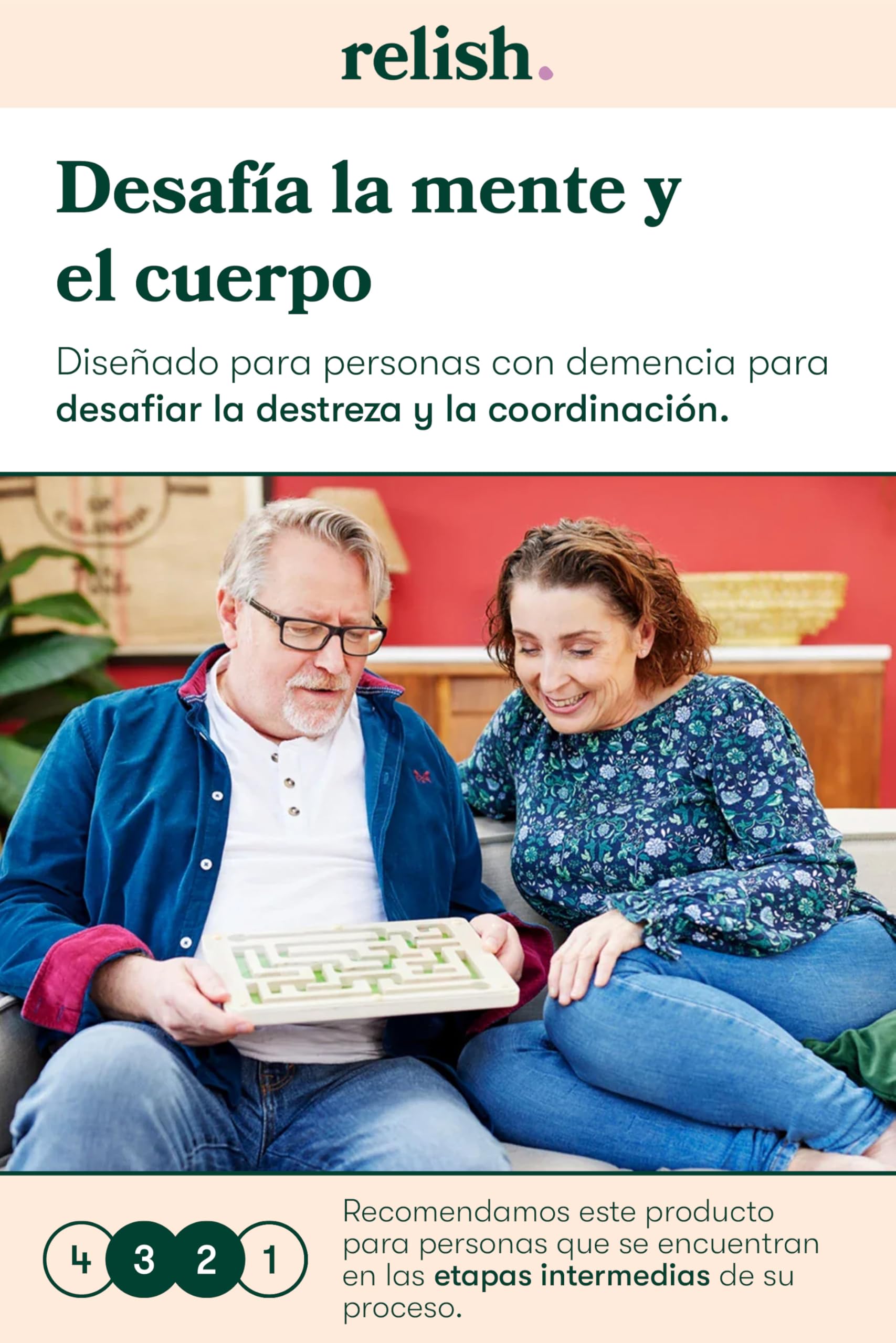 Relish - Marble Maze Track Game - Juegos y Actividades para Personas Mayores y Personas Mayores sobre Alzheimer y Demencia, Mejora de Habilidades y coordinación