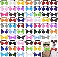 Vista 1 de Huhumy 240 corbatines para perros con collar ajustable, 20 colores, lazos para el cuello de cachorro, corbatas para mascotas, collares de gato