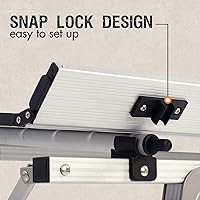 Vista 8 de Portal Mesa de Camping Plegable de Aluminio para Exteriores, Mesa de Picnic Portátil con Altura Ajustable, Top de Malla Enrollable, Plata