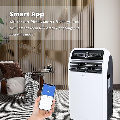 Miniatura 4 de Shinco Aire acondicionado portátil de 8,000 BTU, unidad de CA portátil con modos integrados de enfriamiento, deshumidificador y ventilador para