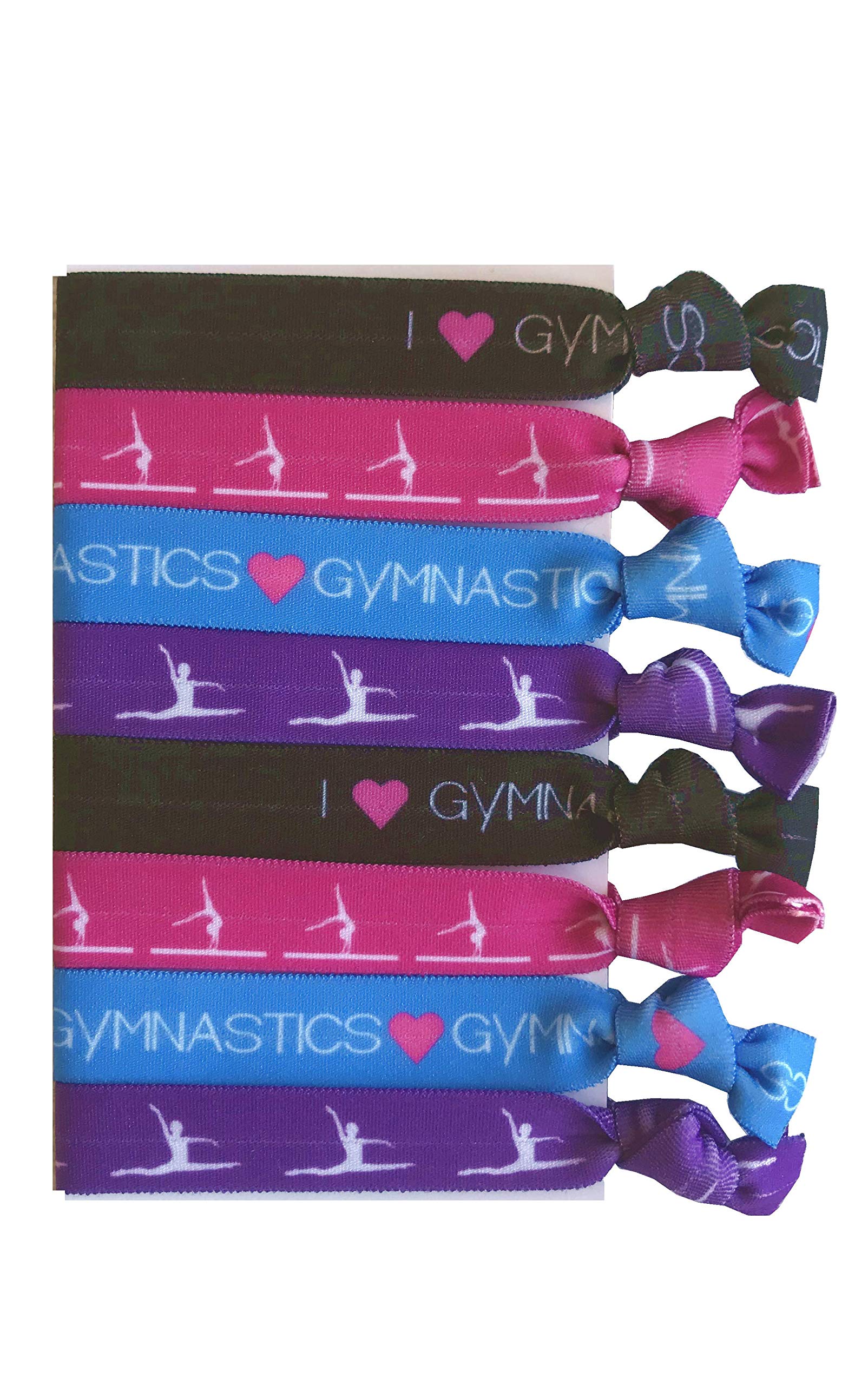 8 Piece Gymnastics Hair Elastics - Gifts for Gymnasts, Women, Girls, Coaches, Classes, Equipment for Kids