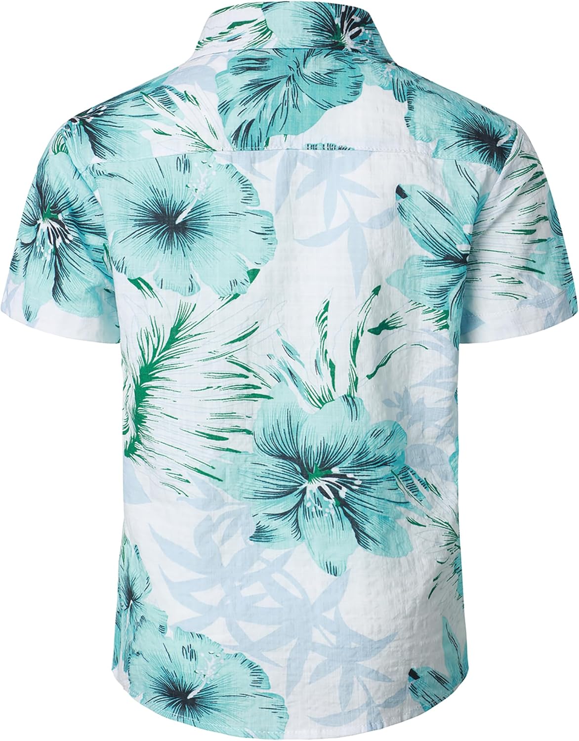 JOGAL Big Boy's Floral Casual Button Down Short Sleeve Hawaiian Shirt - Image 3