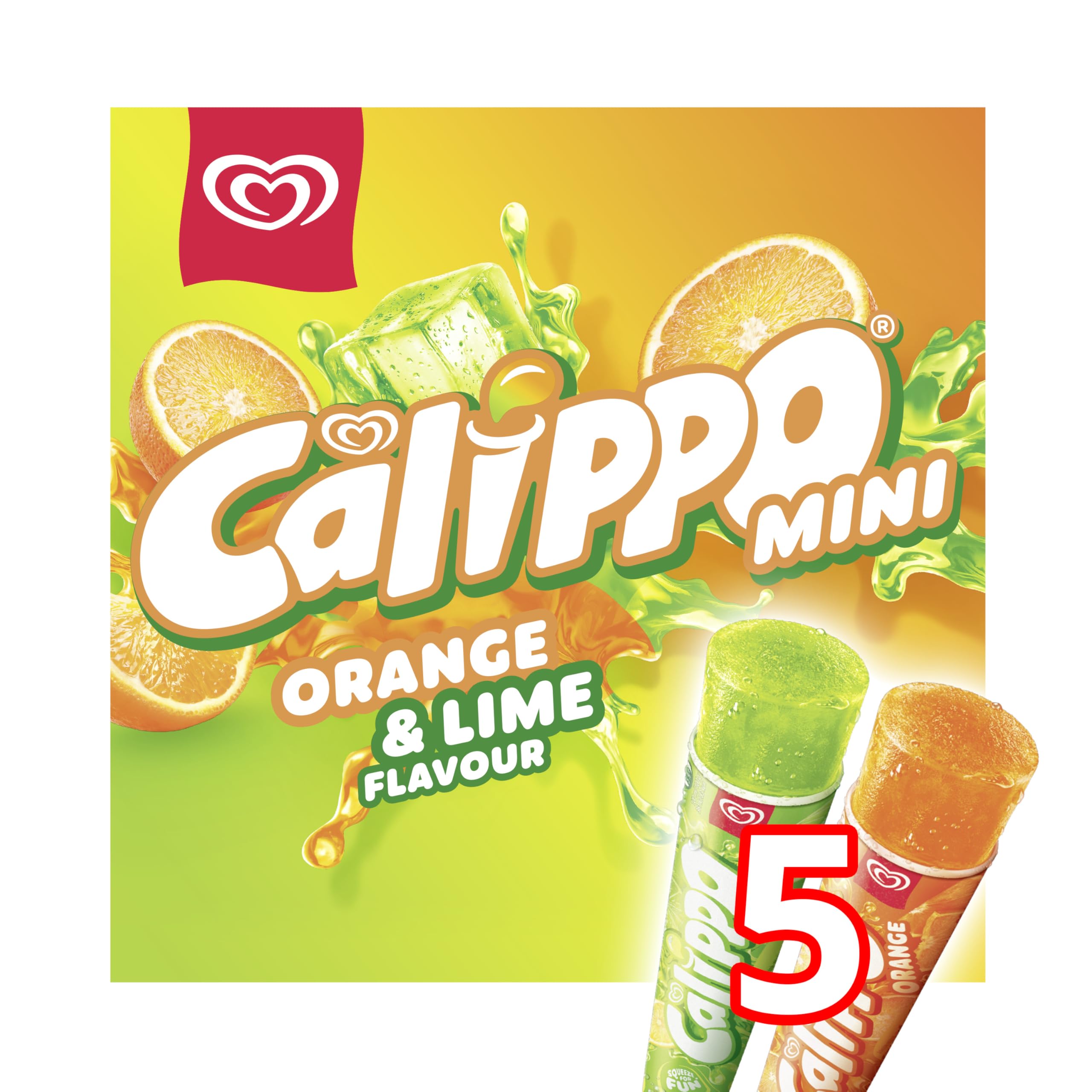 Wall's Calippo Mini Orange & Lemon-Lime Ice Lollies 5 x 80ml