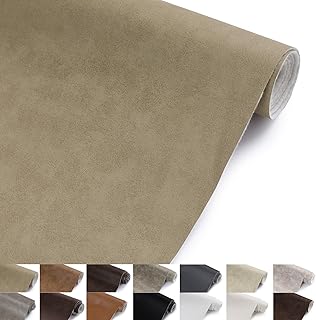 Faux Leather Vinyl Upholstery Fabric by The Yard, 1.3mm Thick Soft Anti-Scratch Durable Marine