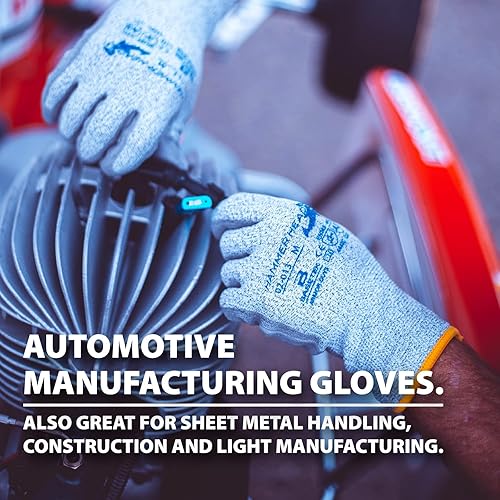 Miniatura 4 de Armor Guys Basetek - Guantes protectores de trabajo, guantes de palma de poliuretano para agarre de aceite seco y ligero, guantes resistentes a