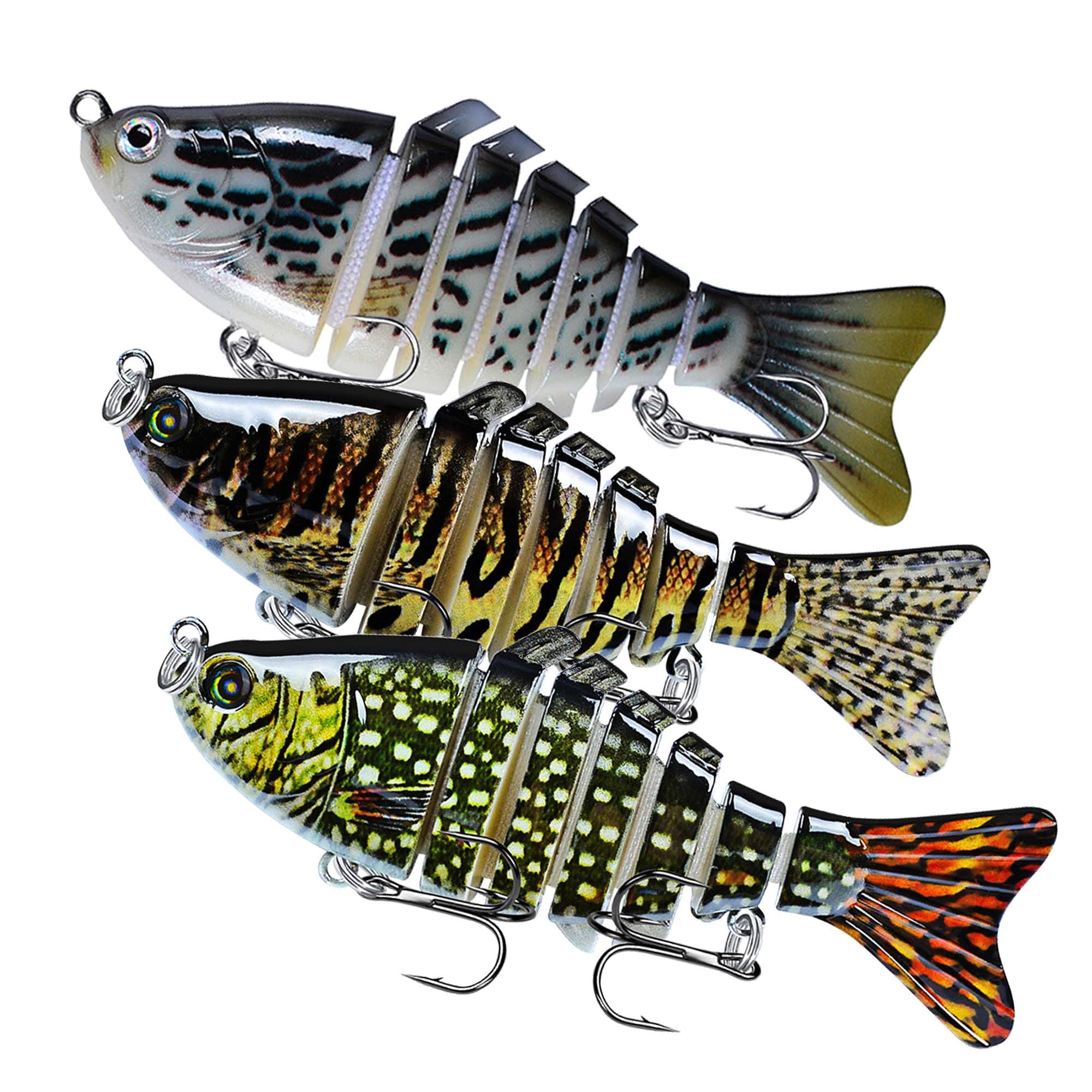 Fishing Lures Jointed Fish Set Realistic Lure Action Wobbler Bait Realistic Swimming Bait, Fishing Lures fo Bass Trout Crappie Walleye Pike Bluegill Salmon,Best Equipment for Outdoor. (B3Pcs, A)