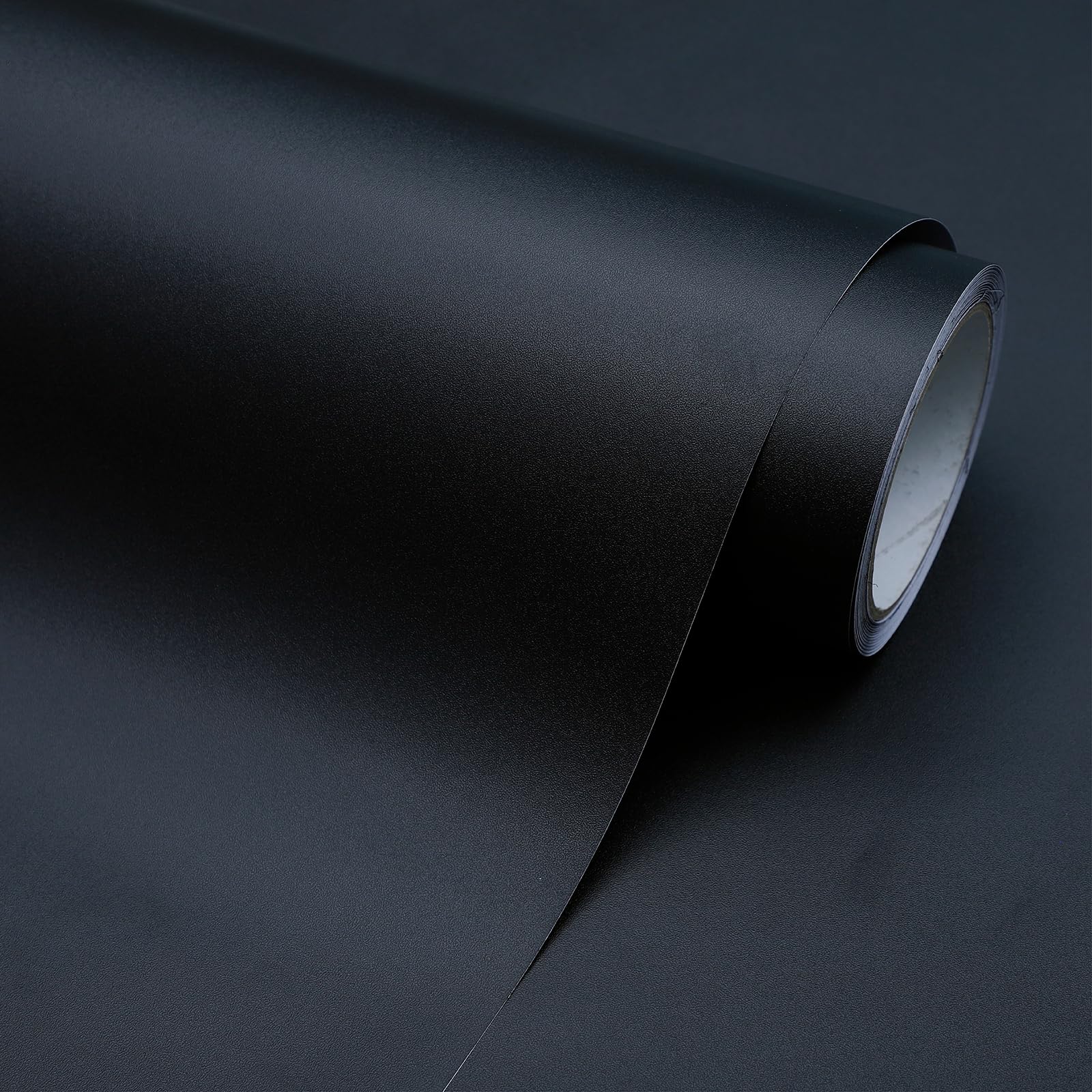Pahylik Self-Adhesive Furniture Film, Plain Matt Black, PVC, 60 cm x 300 cm, Easy to Remove, Durable, Heat Resistant, Tear Resistant