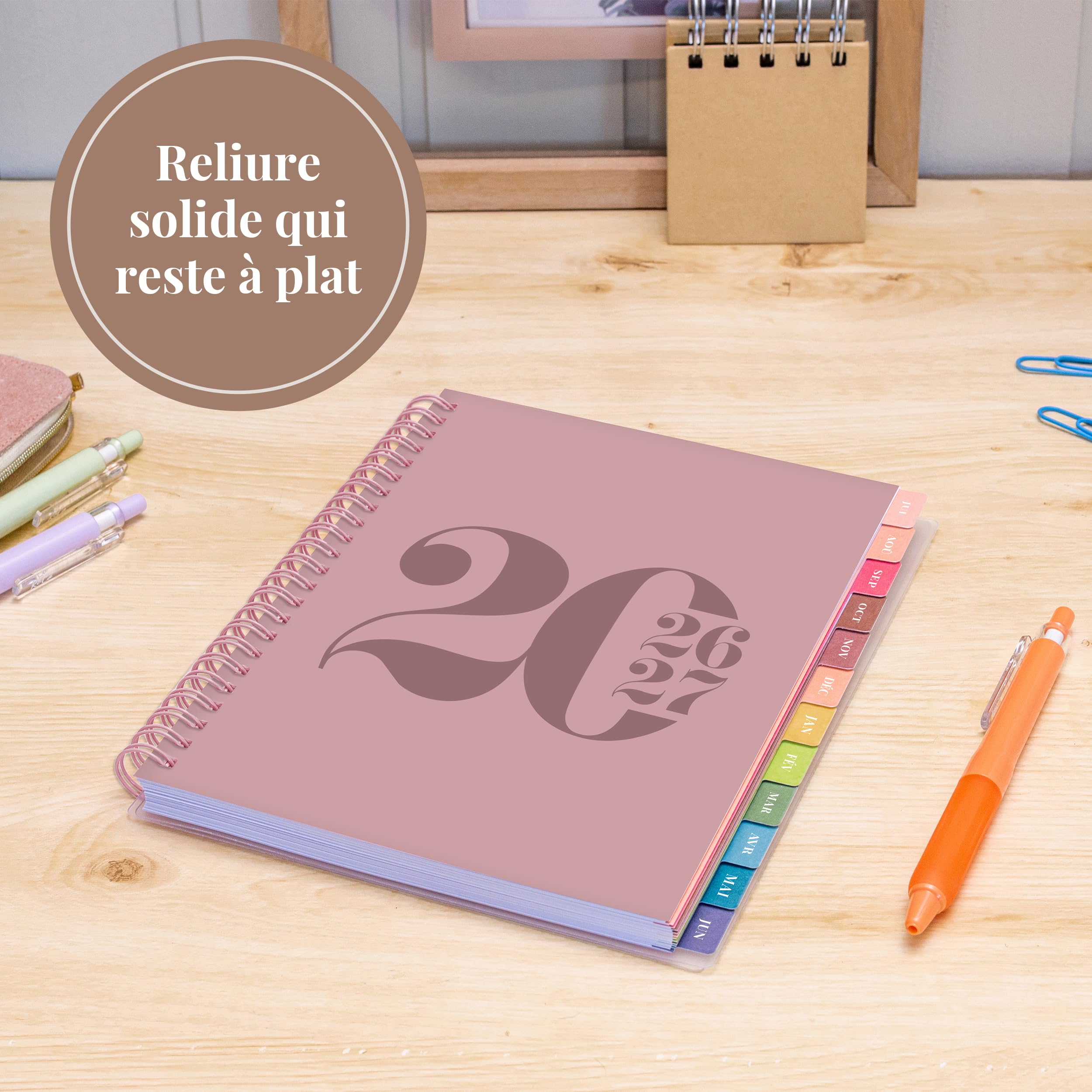 Rileys Planer akademicki 2026-2027, planer dzienny, tygodniowy i miesięczny, lipiec 2026–czerwiec 2027, strony z notatkami studenckimi, wiązanie podwójne, tygodniowe do szkoły (20 x 15 cm