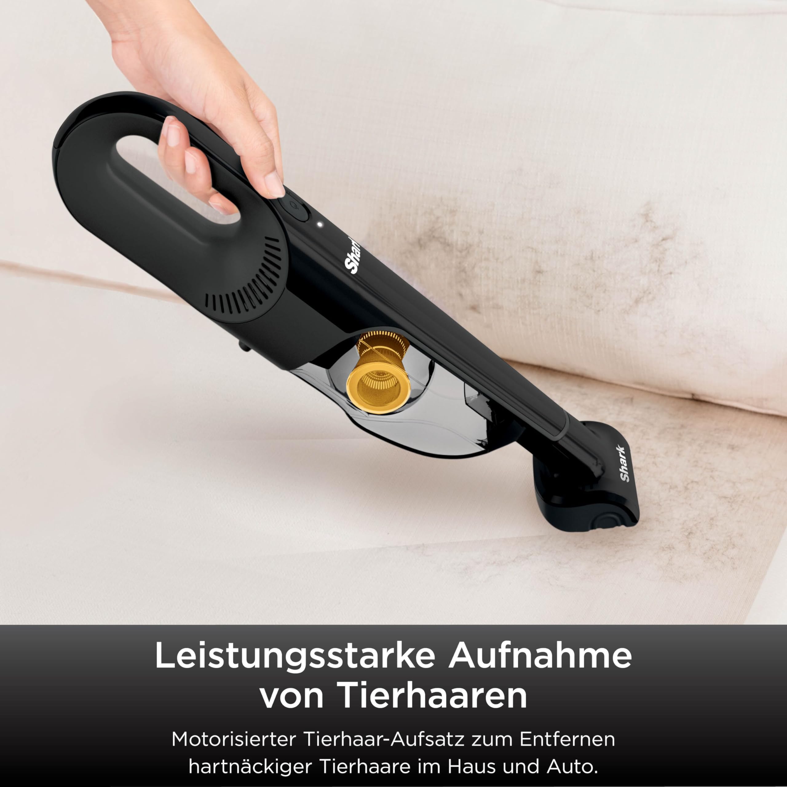 Shark HandVac kabelloser Handstaubsauger [CH950EUT], Modell für Haustierbesitzer, kabelloser Staubsauger, Schwarz | mit motorisiertem Tierhaar-Aufsatz, Fugendüse & Bürste, 10 Min Laufzeit, 0,45L Staubbehälter