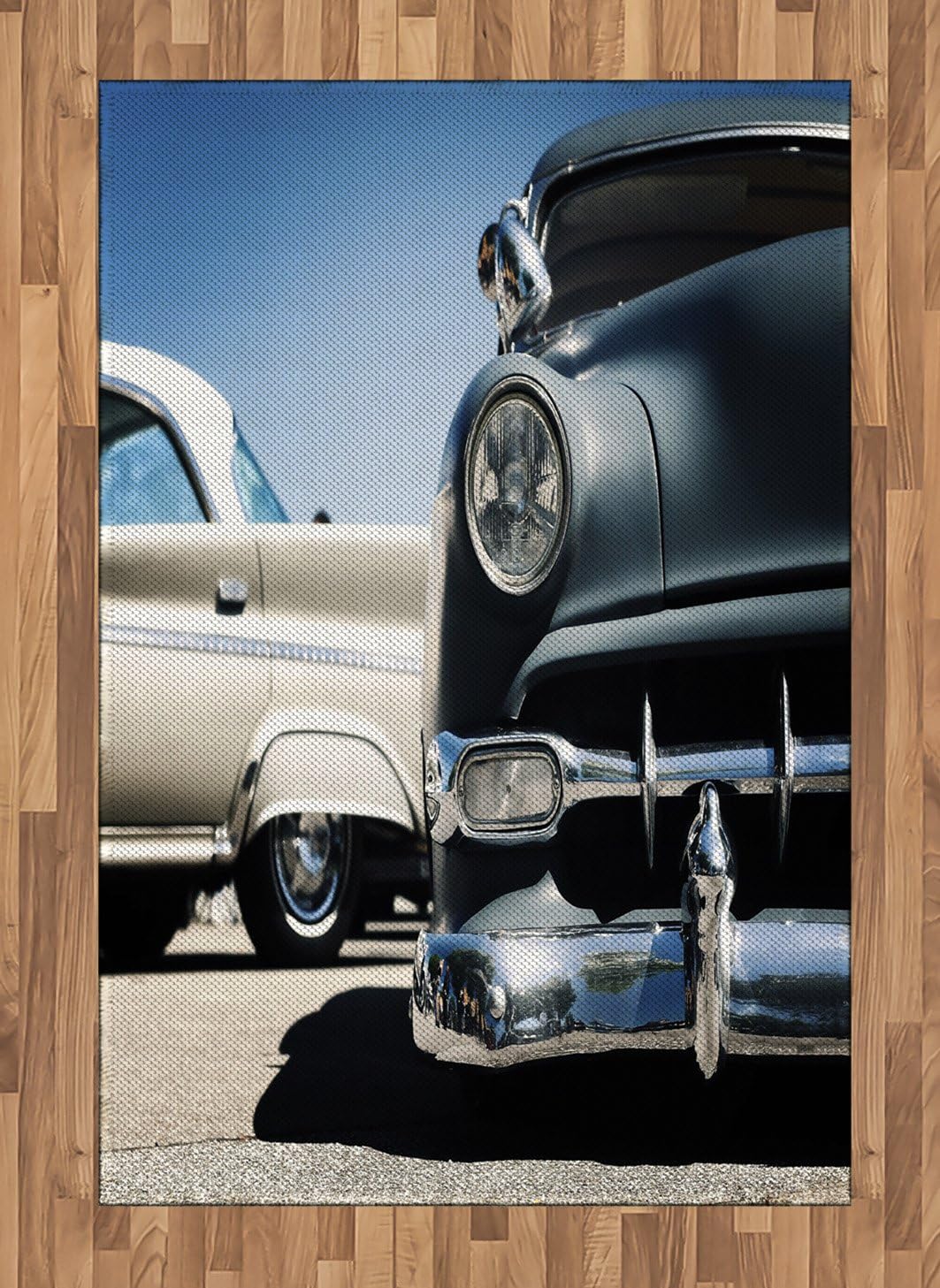 Ambesonne Vintage Car Area Rug, American Classic Old Style