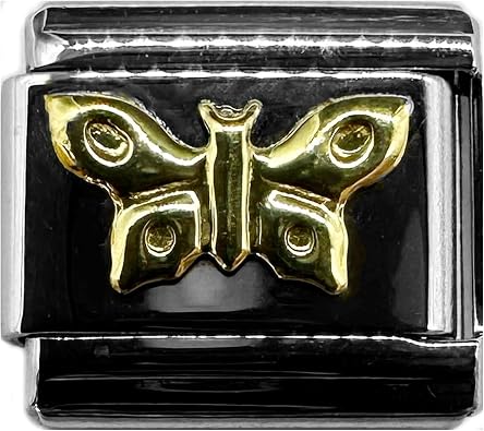 Fablinks Italian Bracelet Charms, 9mm Stainless Steel Charm Link for Women, Modular Jewelry Links Butterfly