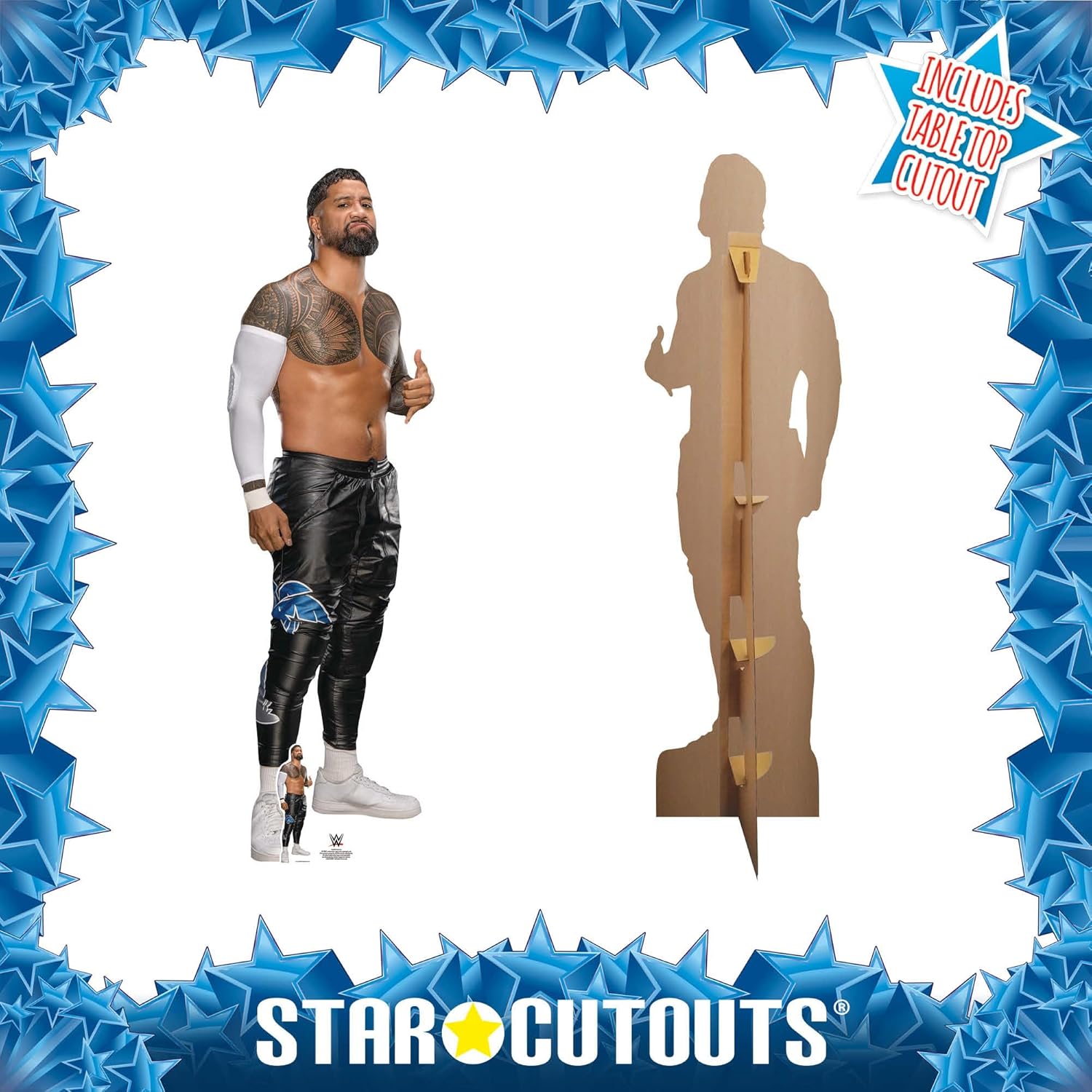 Star Cutouts SC4659 Jey USO Main Event - Cardboard Cut Out Height 189cm Official Merchandise Ideal WWE Cardboard Figure for Fans, Gifts, Collectors & Display
