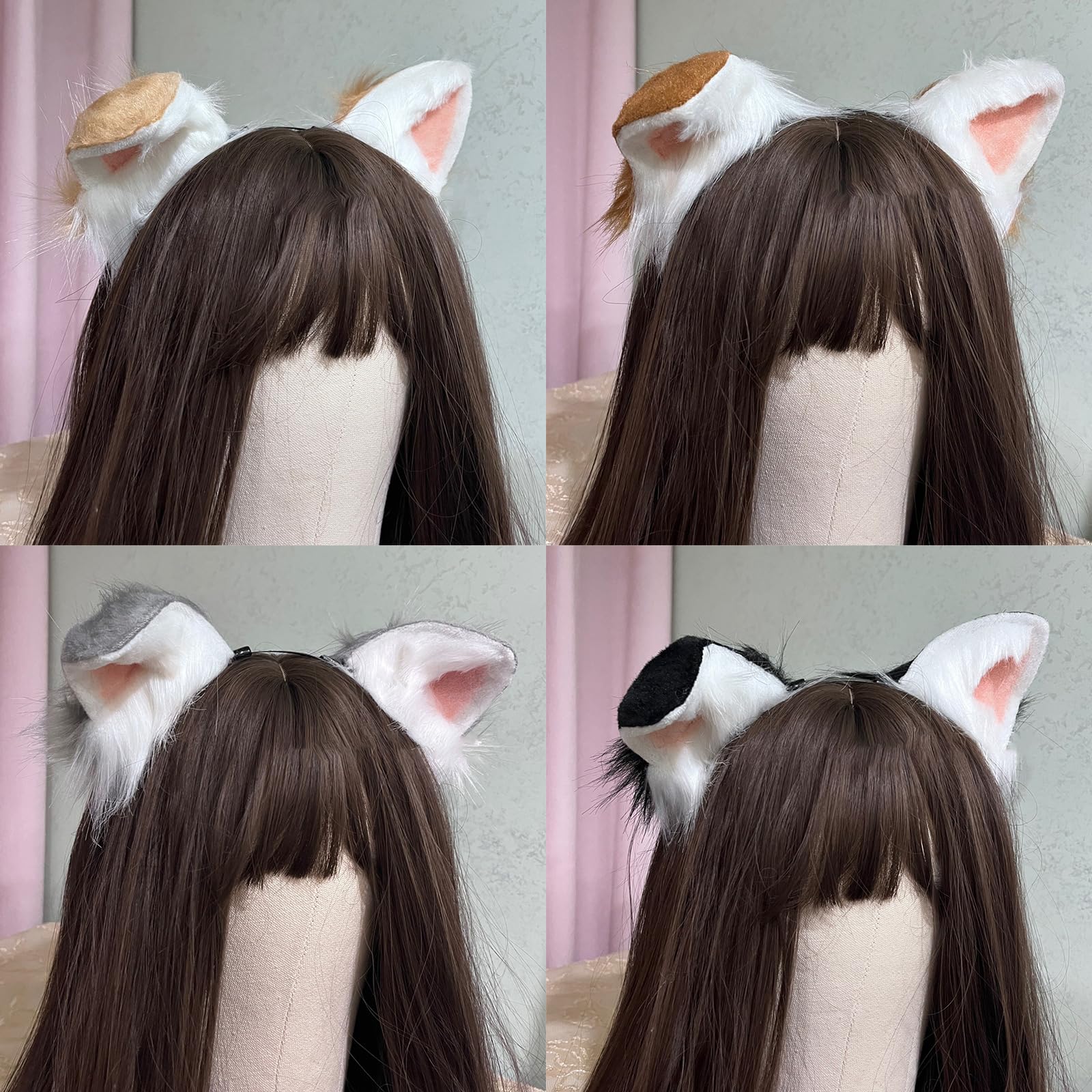 hokojix Unique Dog Furry Ear Headwear Adjustable Headband Headpieces for Anime Fan and Unique Fashion Enthusiasts