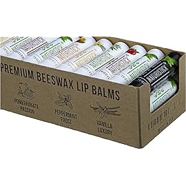 Naturistick Premium Beeswax Lip Balm for Dry, Chapped Lips | 100% Natural Lip Care | Coconut Oil, Shea Butter, Aloe Vera | Moisturizing, Chemical-Free Chapstick | 36 Pack Assorted Scents | Made in USA