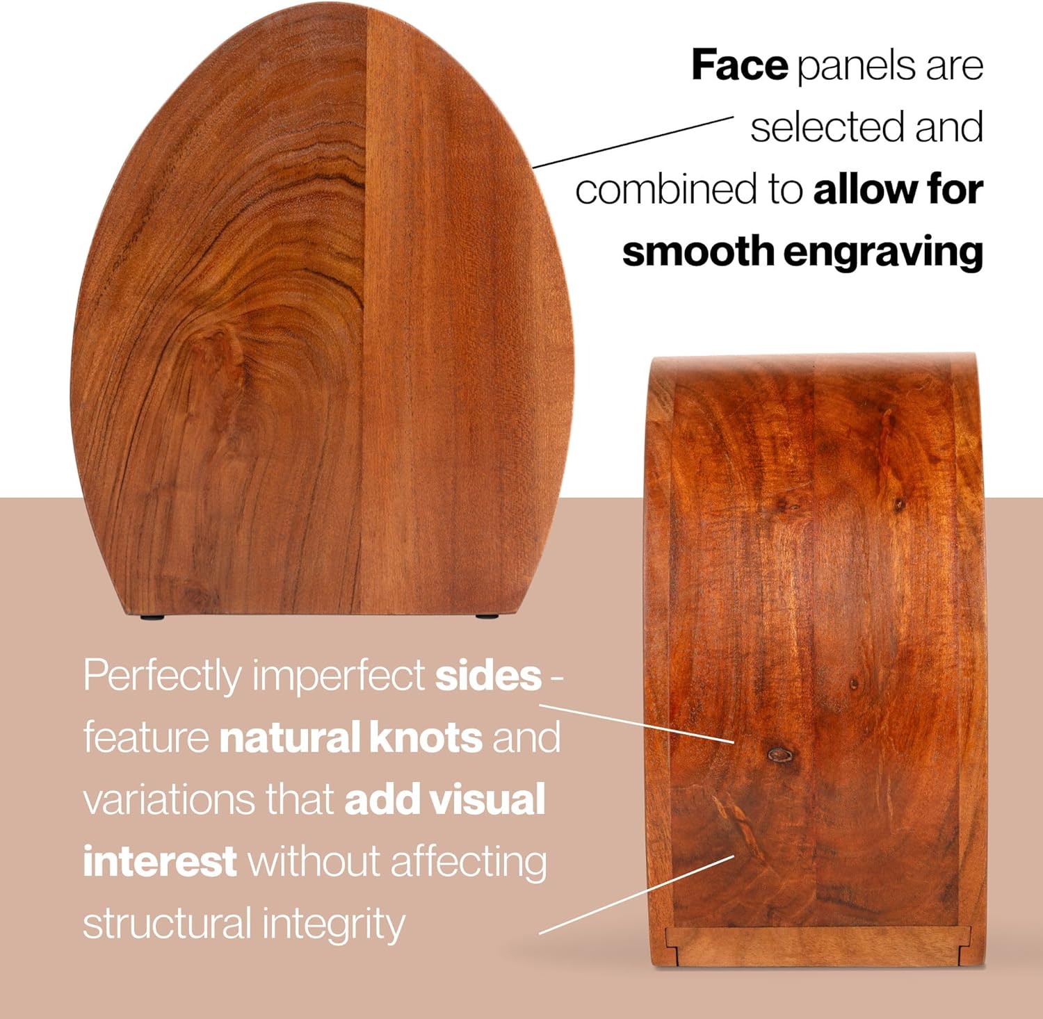 Wooden Urns for Human Ashes Adult Male - 250 Cubic inches - Extra Large Wooden Urn Box - Wood Decorative Memorial Casket for Men or Women - Image 6