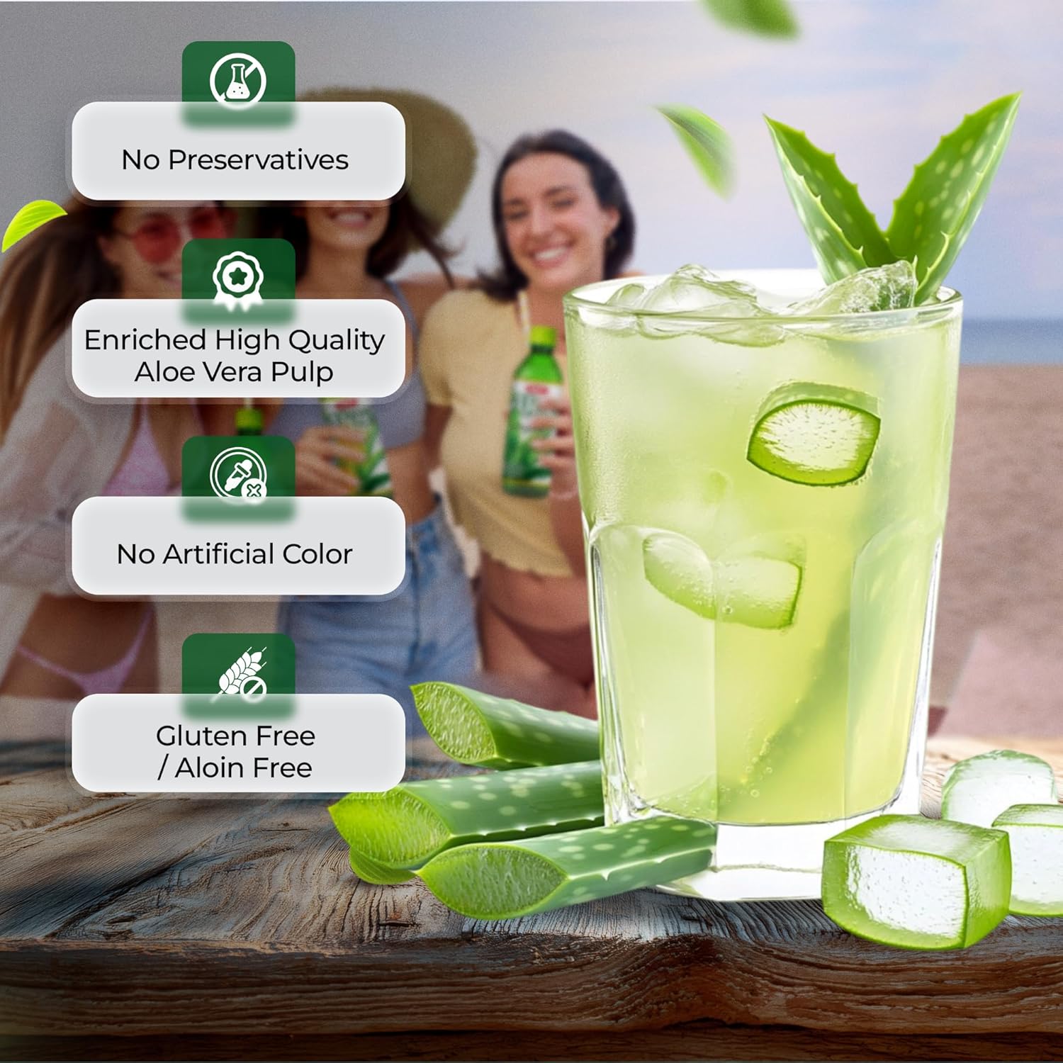 OKF Aloe Vera Drink Juice with Pure Aloe Pulp, Variety, 16.9 oz. (Original, Pack of 20), Plant Based Drink, Korean drinks