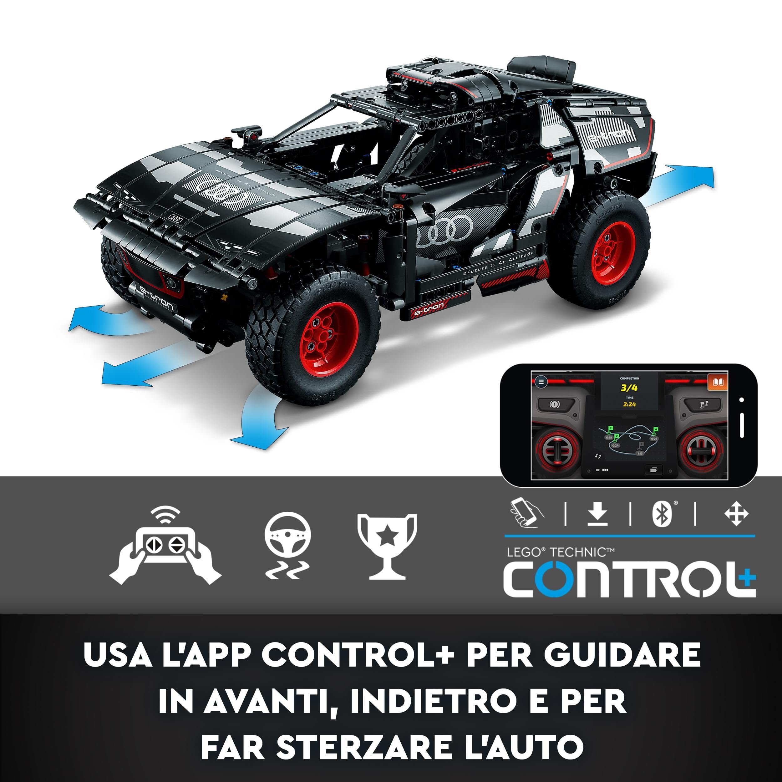 LEGO Technic Audi RS Q E-Tron, Macchina Telecomandata da Rally, Modellino di Auto Fuoristrada Dakar con App CONTROL+ da Costruire, Giocattoli per Ragazzi, Ragazze e Fan da 10 Anni, Idea Regalo 42160