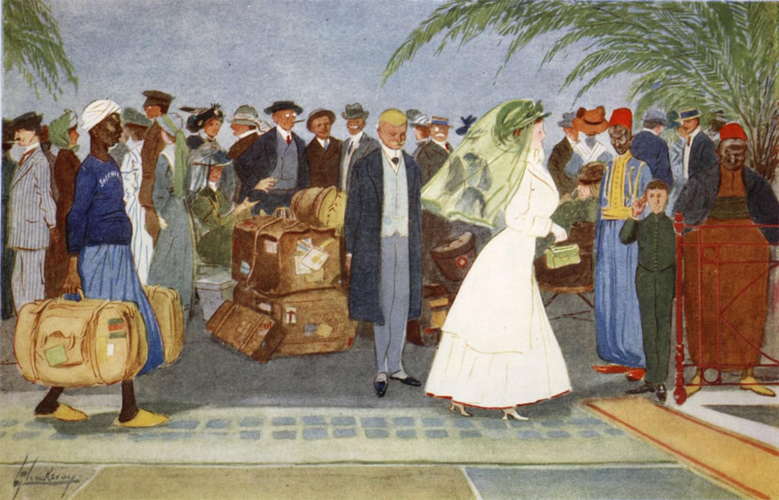 POSTERIIk Vintage Art Print Images Pictures Print Globe Trotters From the Light Side of Egypt by Lance Thackeray Modern Colour Posters for Office Home Decor 60x90cm