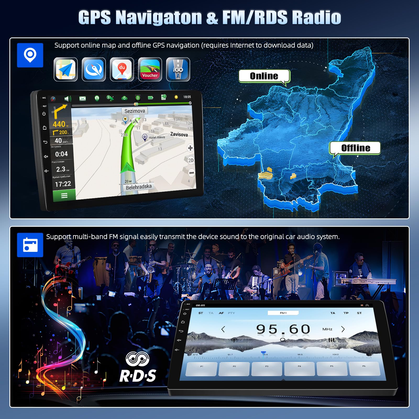 CAMECHO [8-rdzeniowy Snapdragon 4+64 GB] odtwarzacz samochodowy z Androidem 15 i bezprzewodowym CarPlay dla BMW 5 E39 E53 M5 X5 (1996–2007) nawigacja DSP 9-calowy ekran WiFi Android Auto RDS